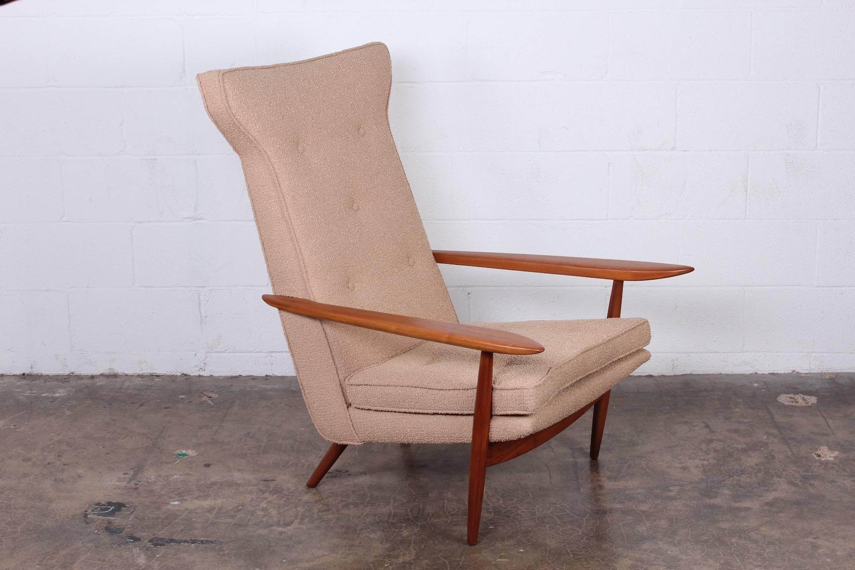 A rare high-back lounge chair designed by George Nakashima for Widdicomb.
