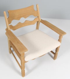 Hennig Kjærnulf Lounge Chair, Oak & Boucle Fabric, Danish Design