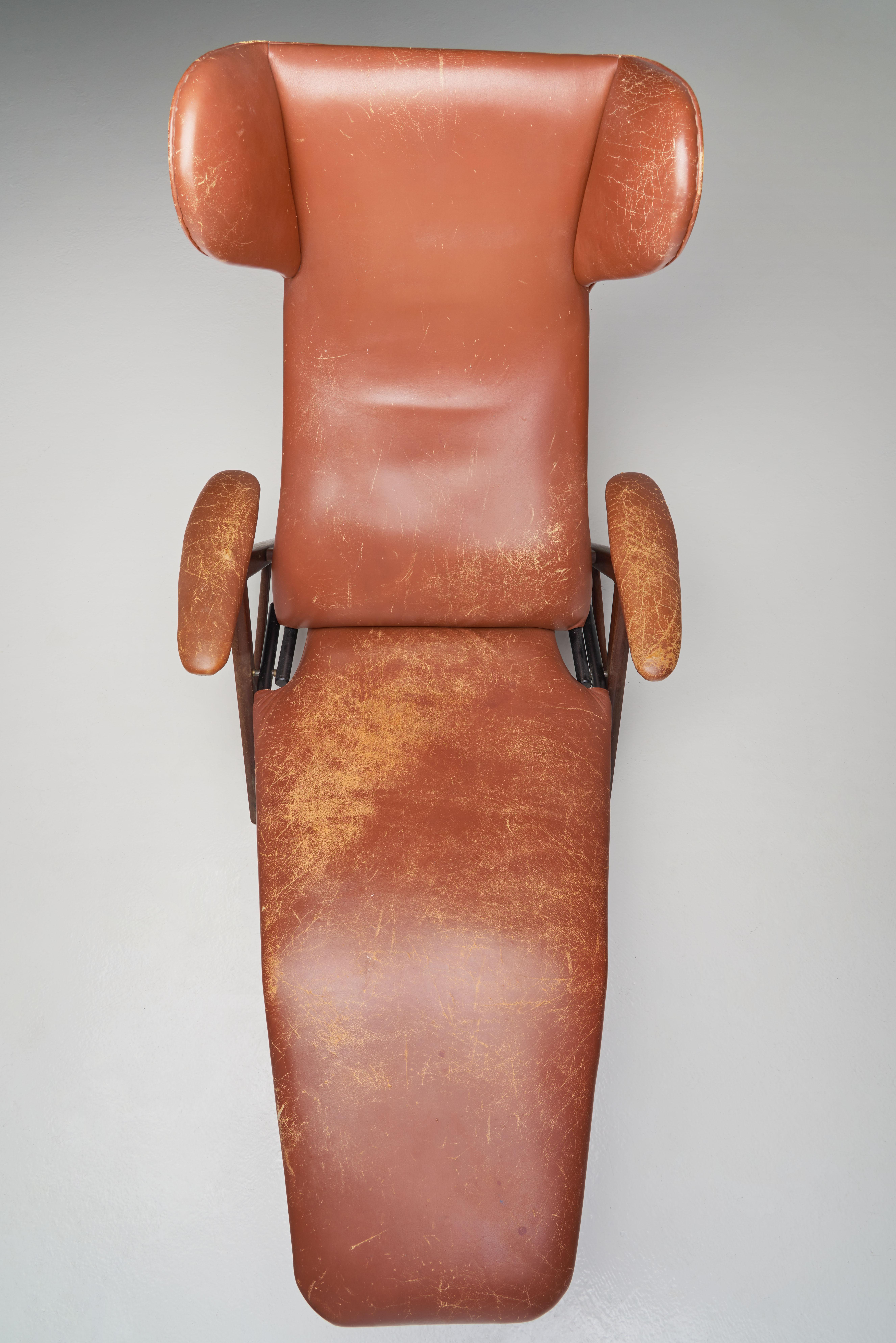 Leather Lounge Chair by H.W. Klein Attributed for Bramin, Denmark, 1960s