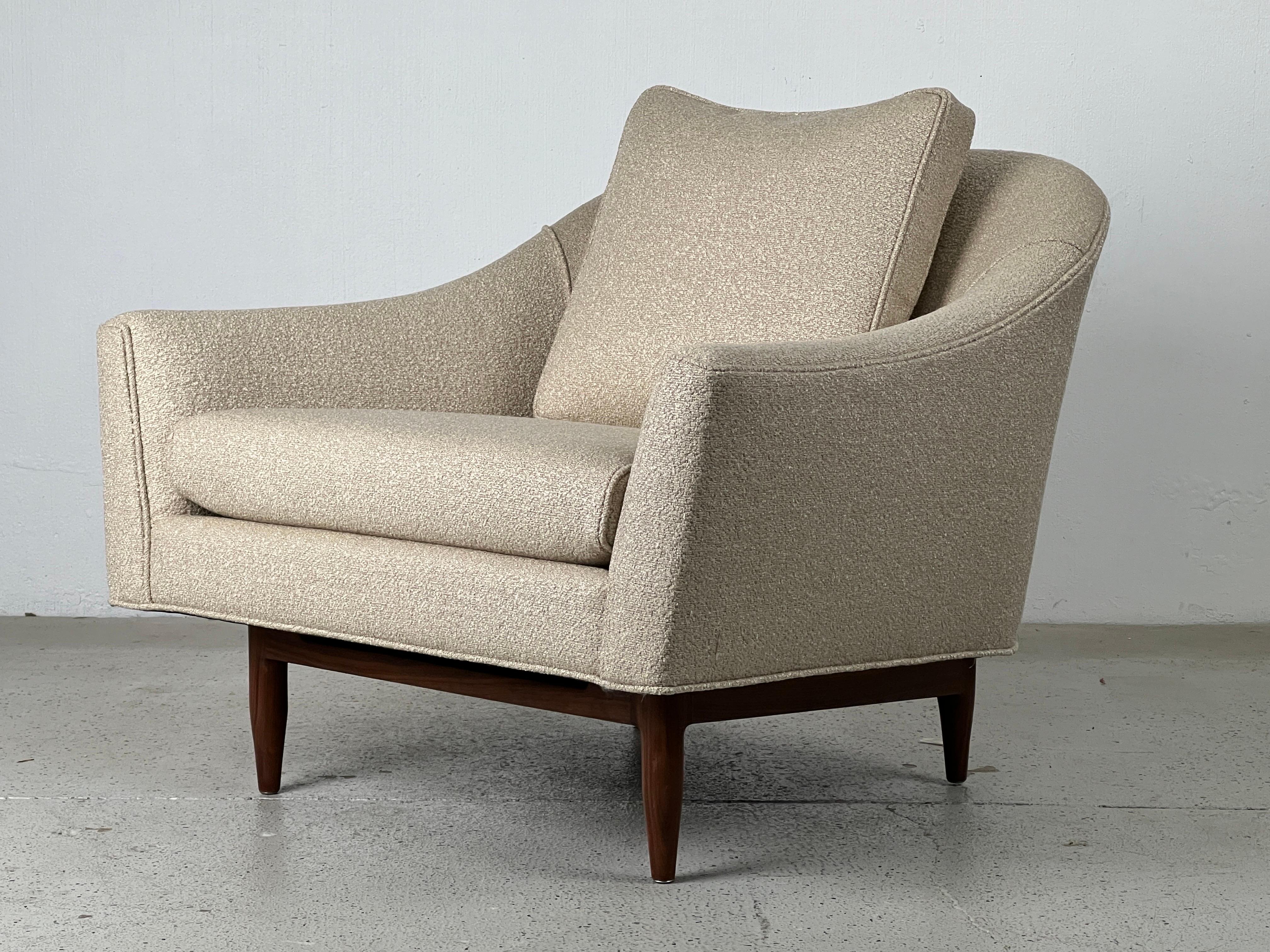 Walnut Lounge Chair by Jens Risom  For Sale