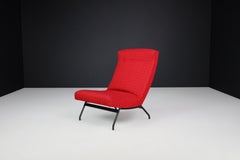 Lounge Chair by Joseph-André Motte in Original red Upholstery, France, 1950s