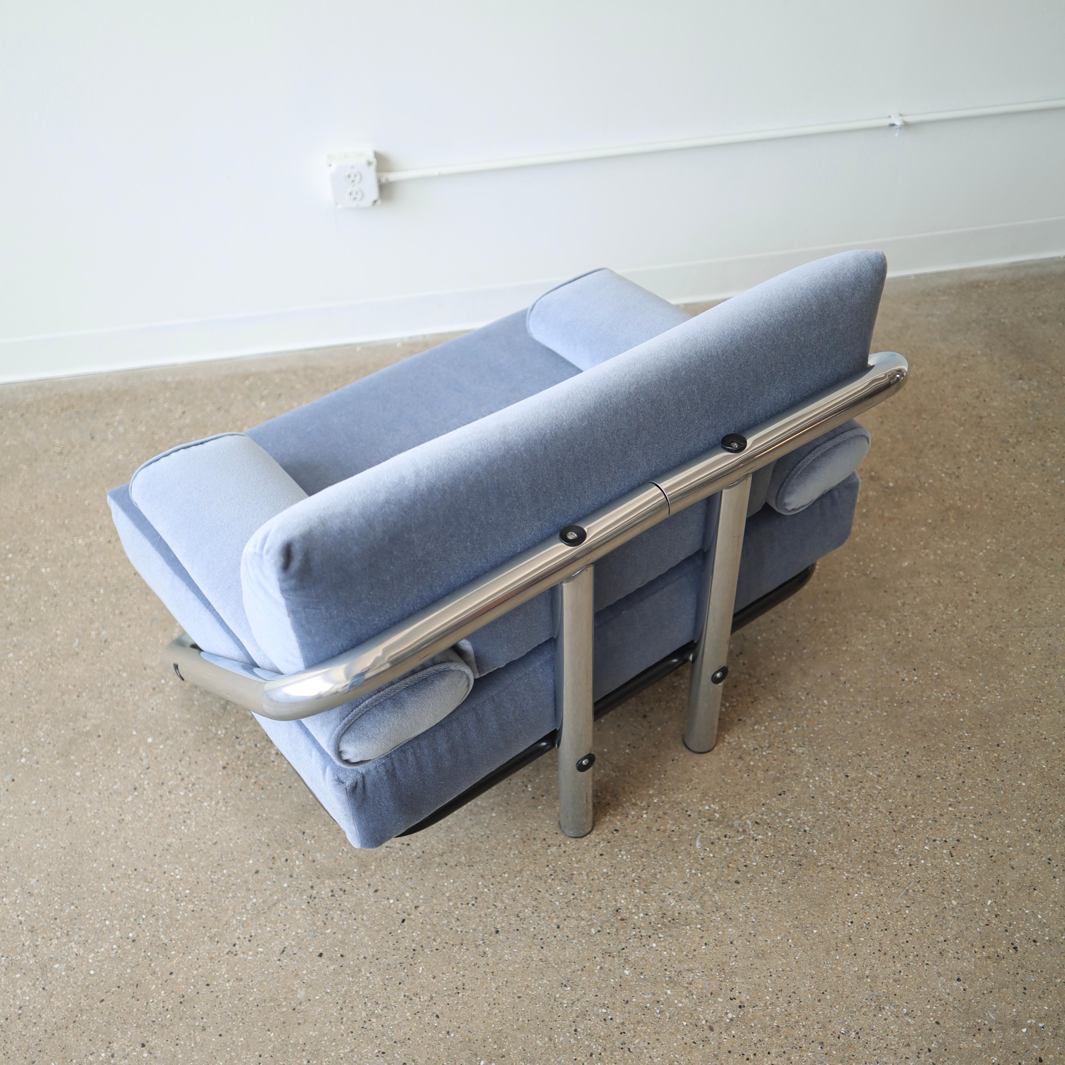 Silla Lounge de Kinetics c. Años 80 Mohair en venta