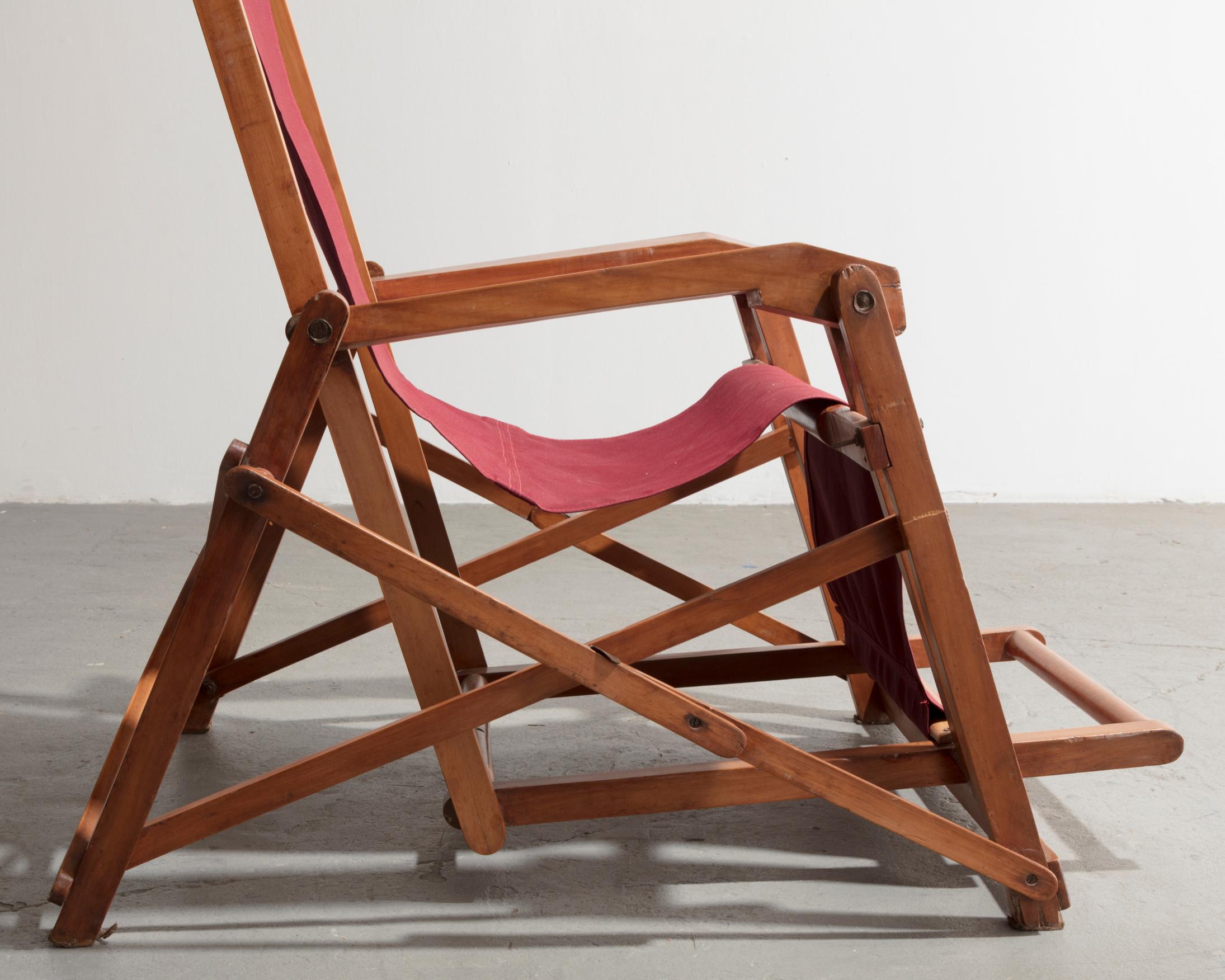 Canvas Lounge Chair by Lucio Costa For Sale
