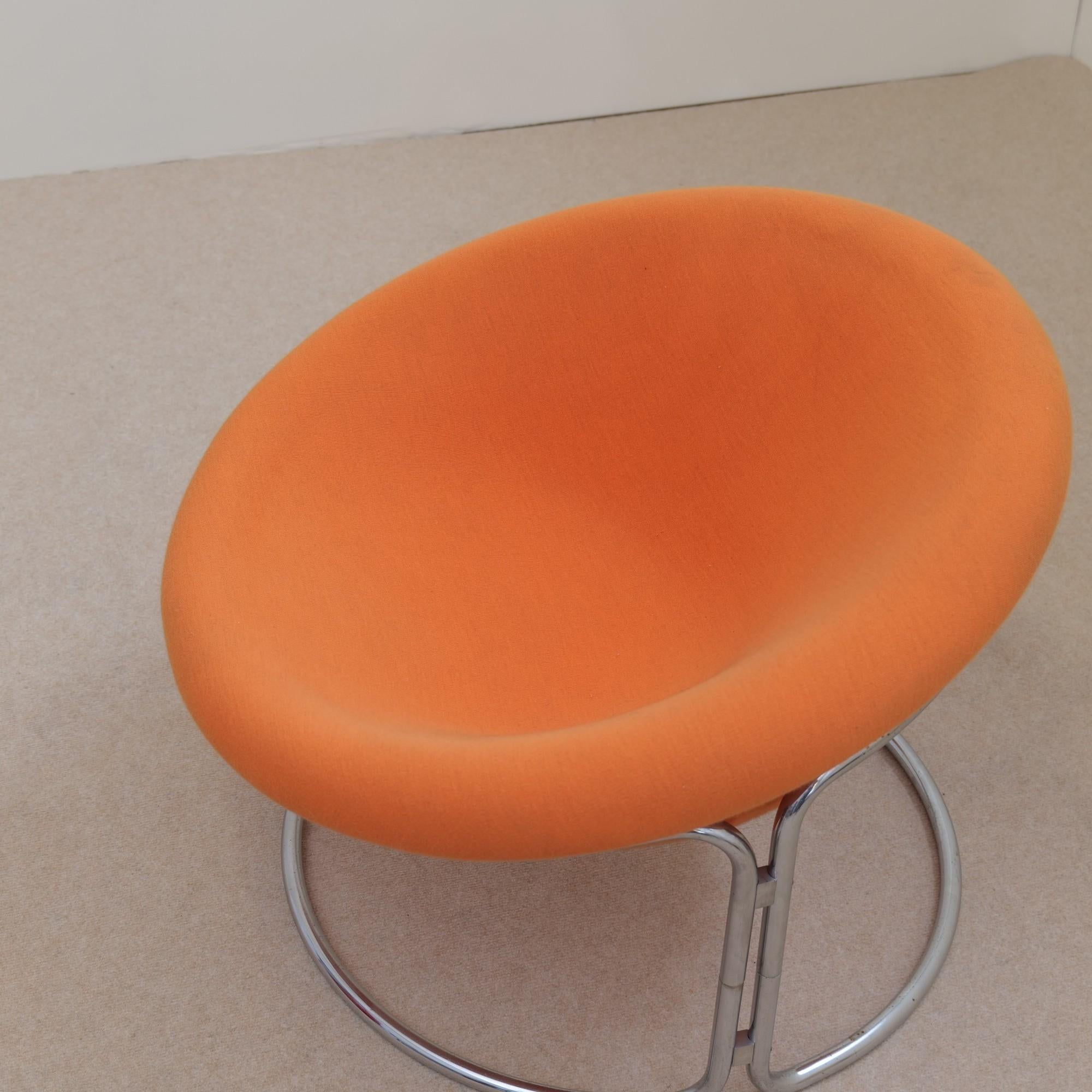 rare armchair by Luigi Collin 
original fabric. very good condition with minor signs of use. 
little chrome patina on one side
