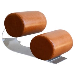 Chaise longue de Marzio Cecchi en Lucite et cuir