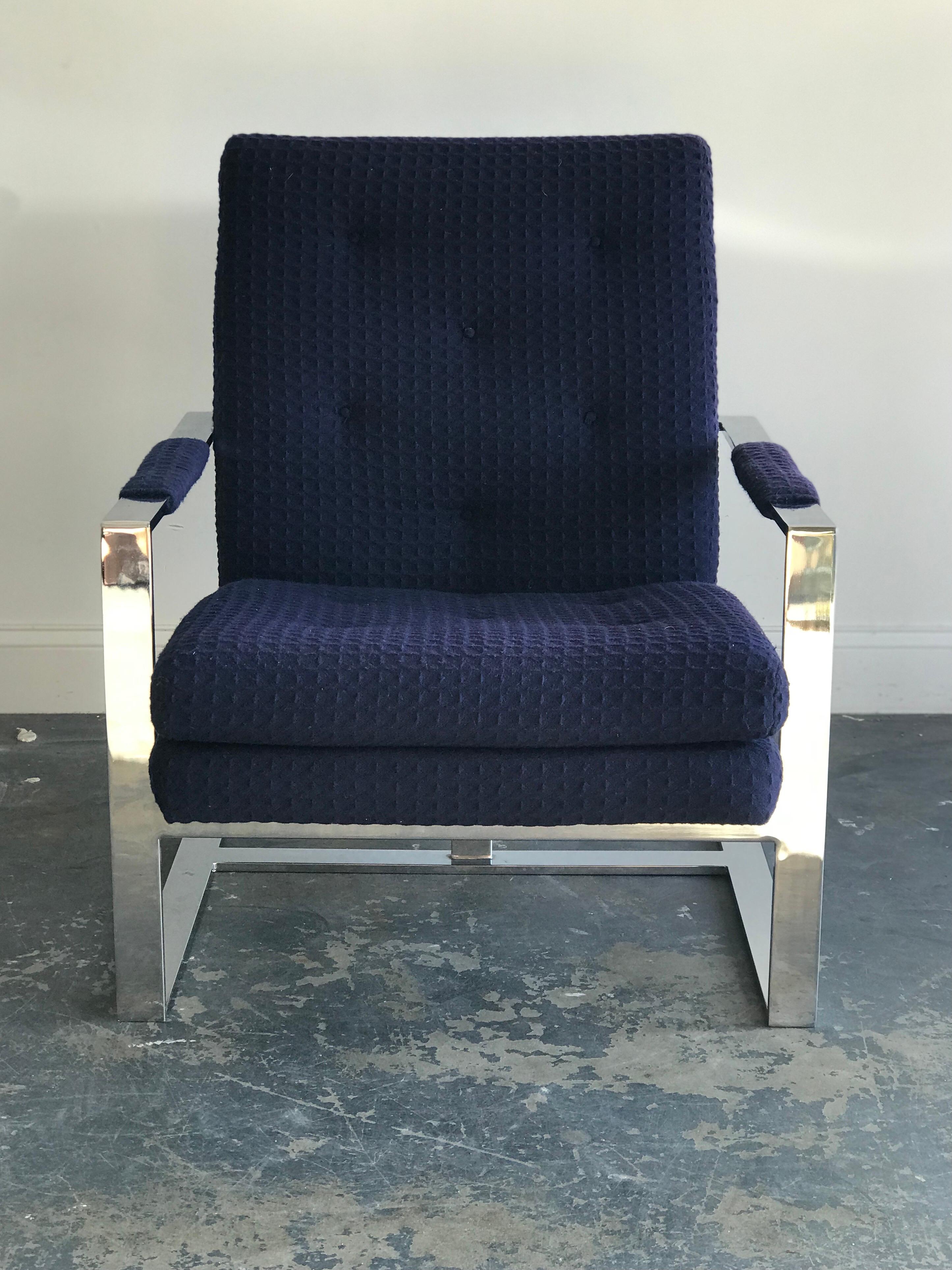 American Lounge Chair by Milo Baughman for Thayer Coggin, Chrome