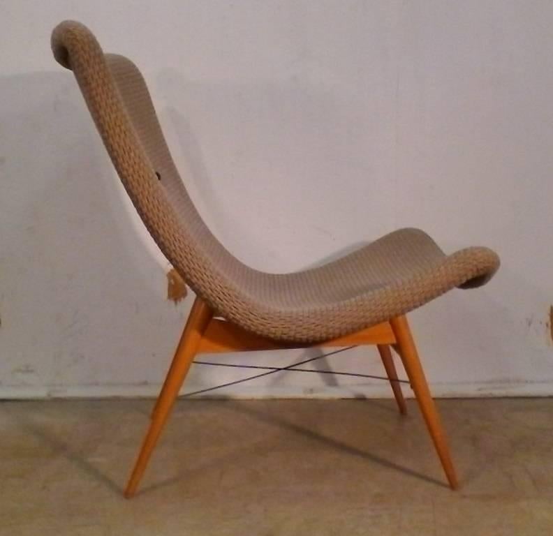 Czech Lounge Chair by Miroslav Navratil, 1950s For Sale