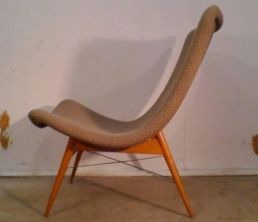 Mid-20th Century Lounge Chair by Miroslav Navratil, 1950s For Sale