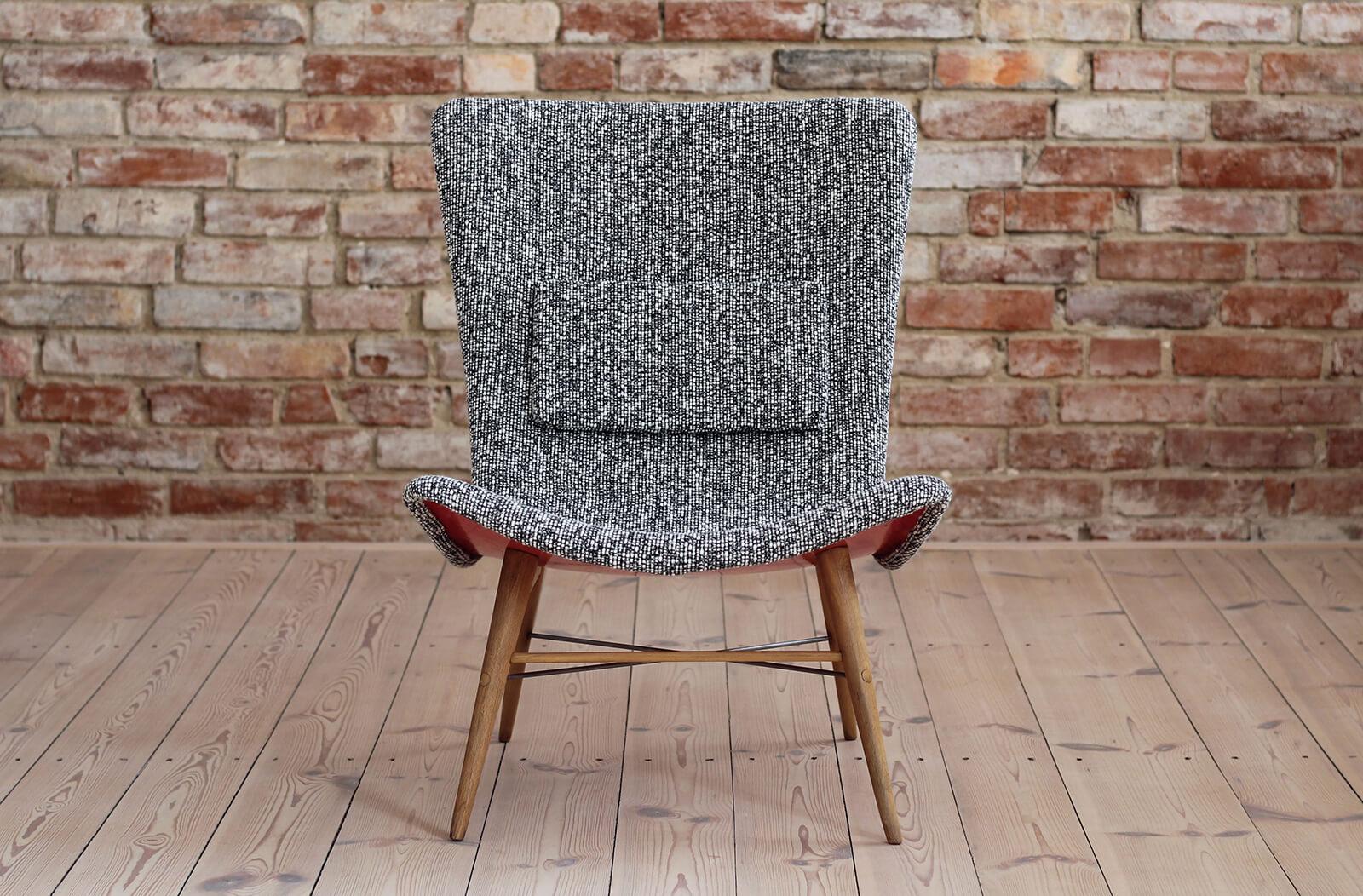 Mid-Century Modern Lounge Chair by Miroslav Navratil, 1959, Reupholstered