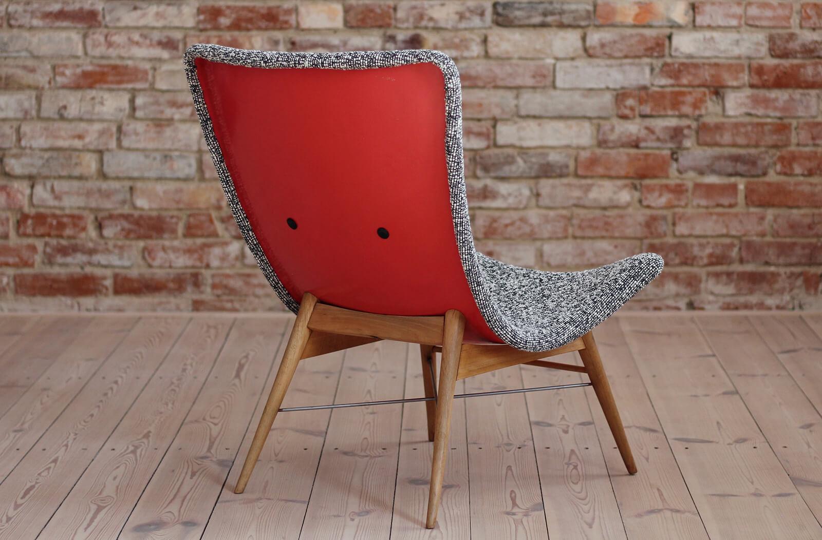20th Century Lounge Chair by Miroslav Navratil, 1959, Reupholstered