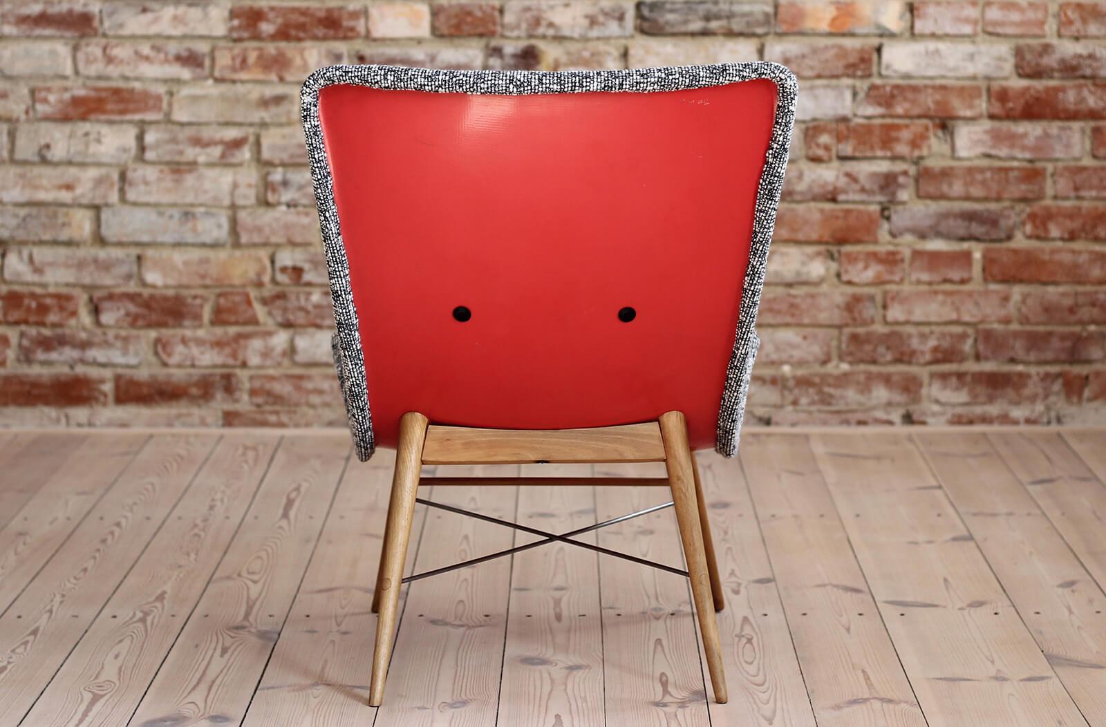 Wool Lounge Chair by Miroslav Navratil, 1959, Reupholstered