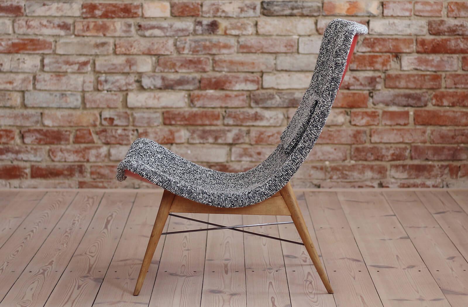 Lounge Chair by Miroslav Navratil, 1959, Reupholstered 2