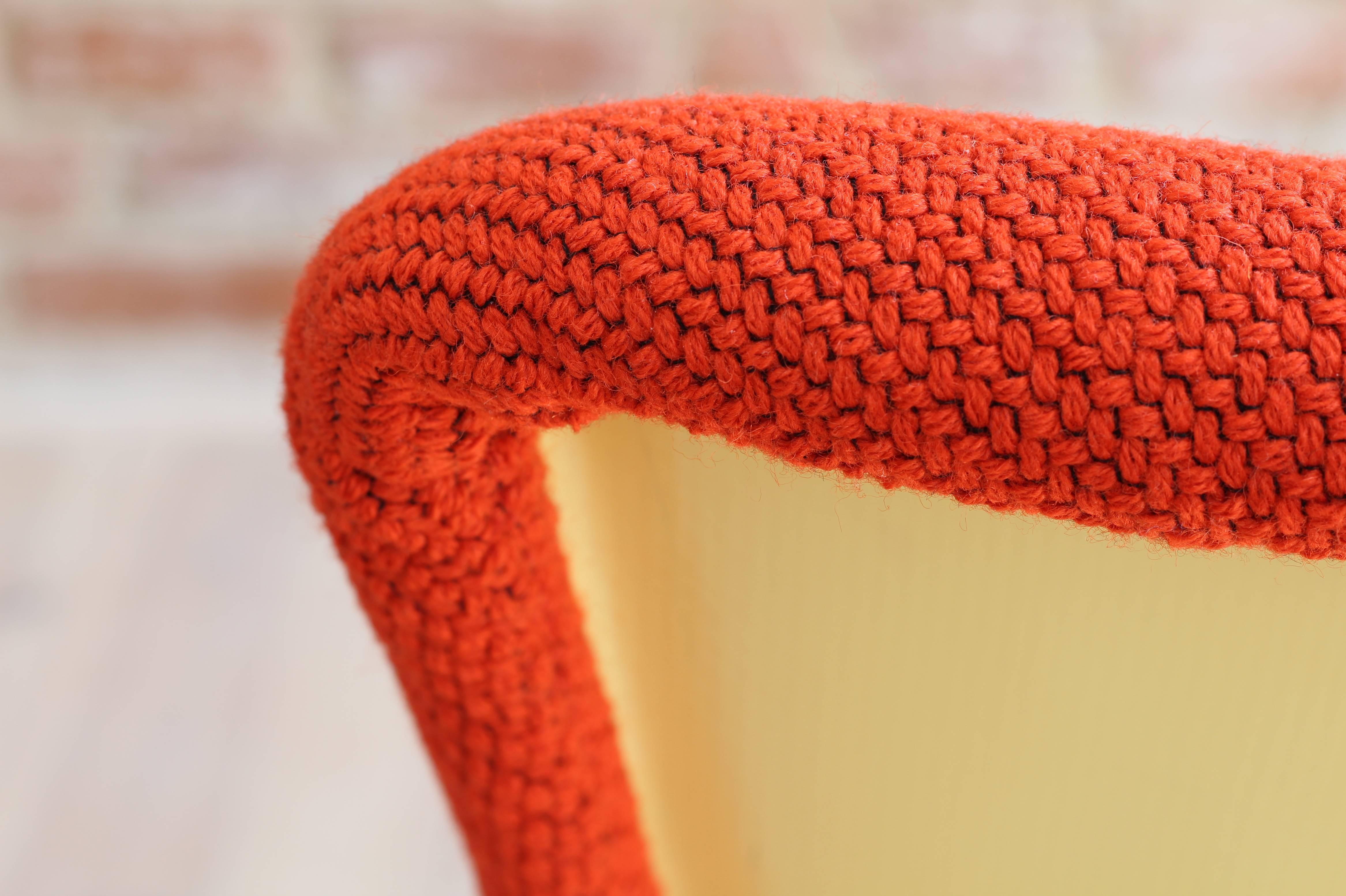 Lounge Chair by Miroslav Navratil, 1959, Reupholstered in Red Kvadrat Fabric 3