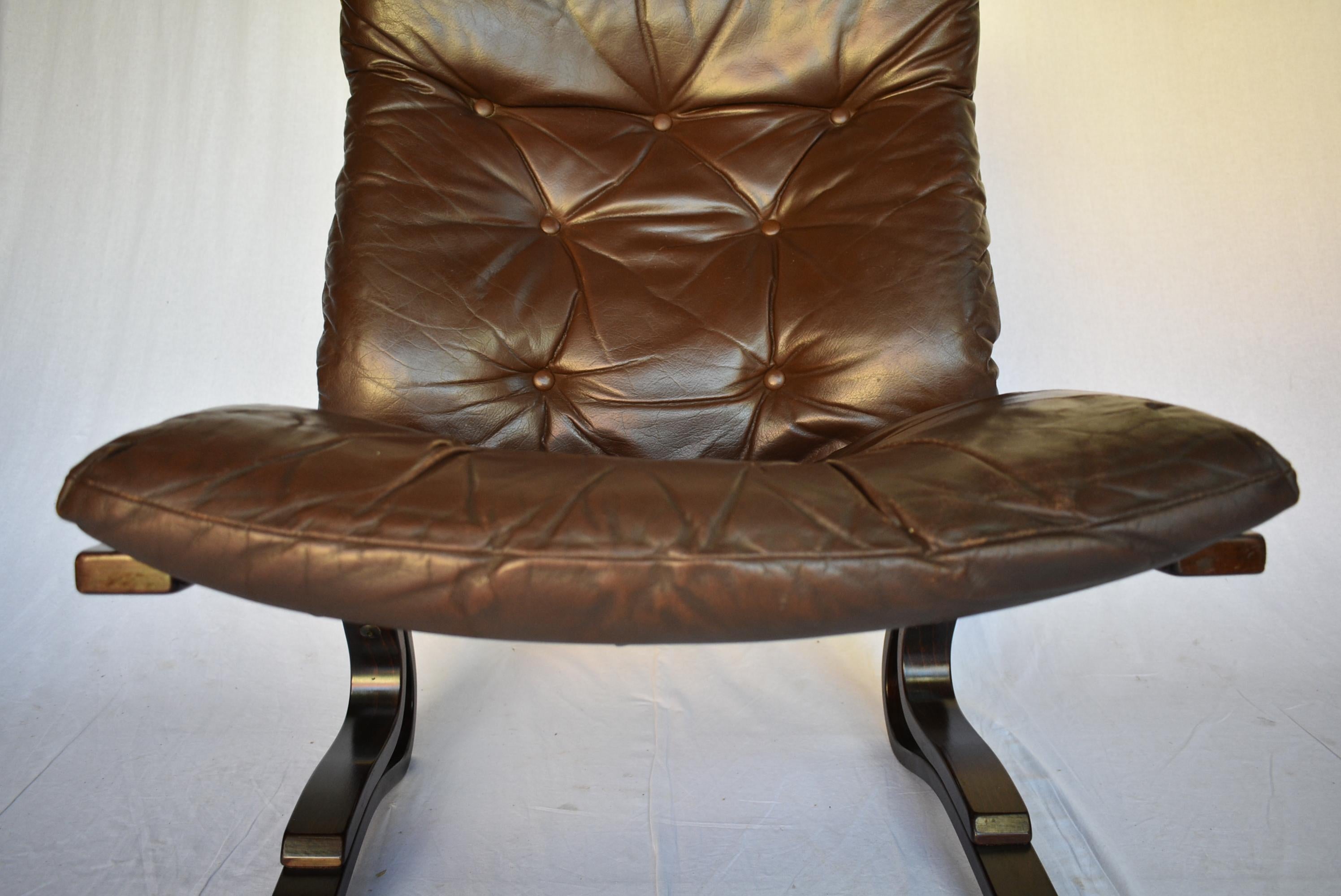 Leather Lounge Chair by Oddvin Rykken for Rybo Rykken & Co, 1970s