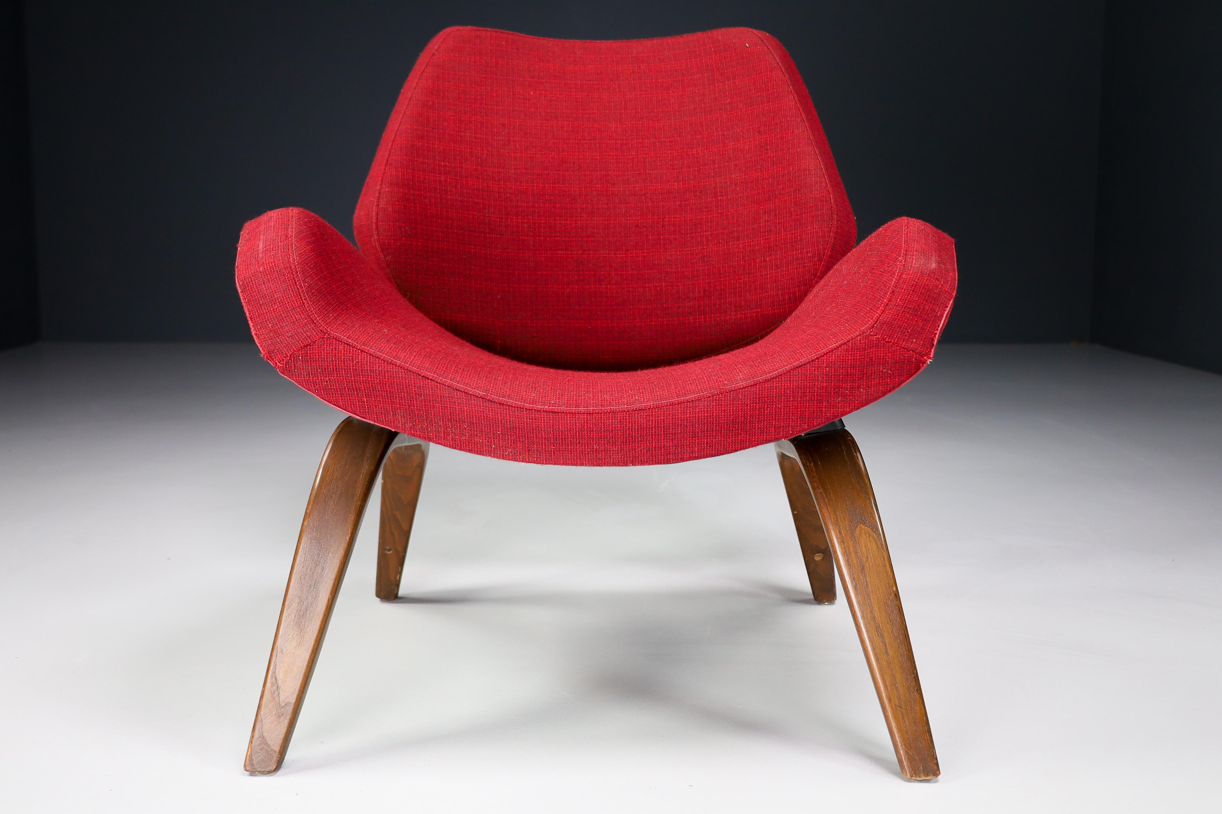 Mid-Century Modern Lounge Chair by Paul Bode for Deutsche Federholzgesellschaft, Germany, 1954