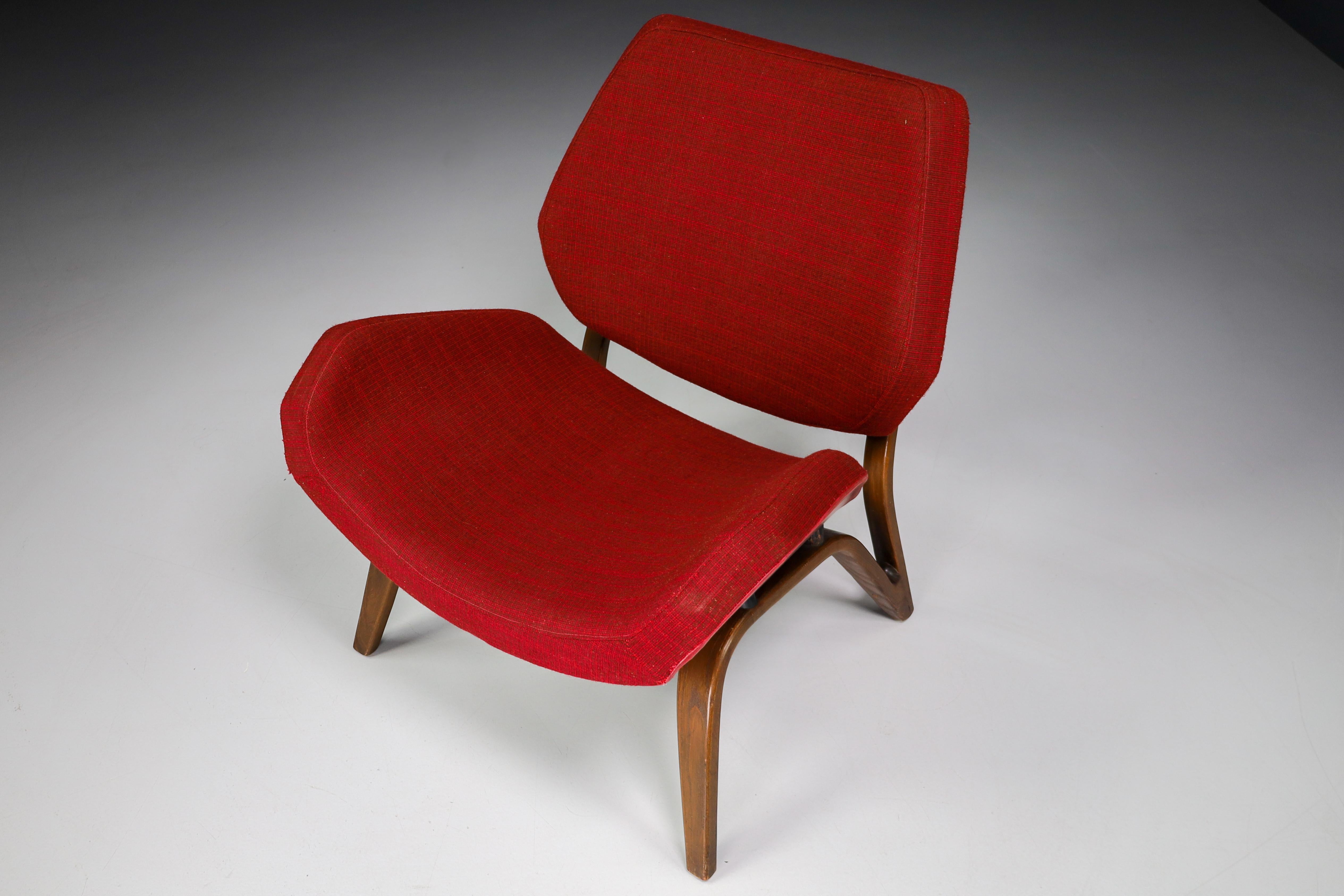 Lounge Chair by Paul Bode for Deutsche Federholzgesellschaft, Germany, 1954 In Good Condition In Almelo, NL