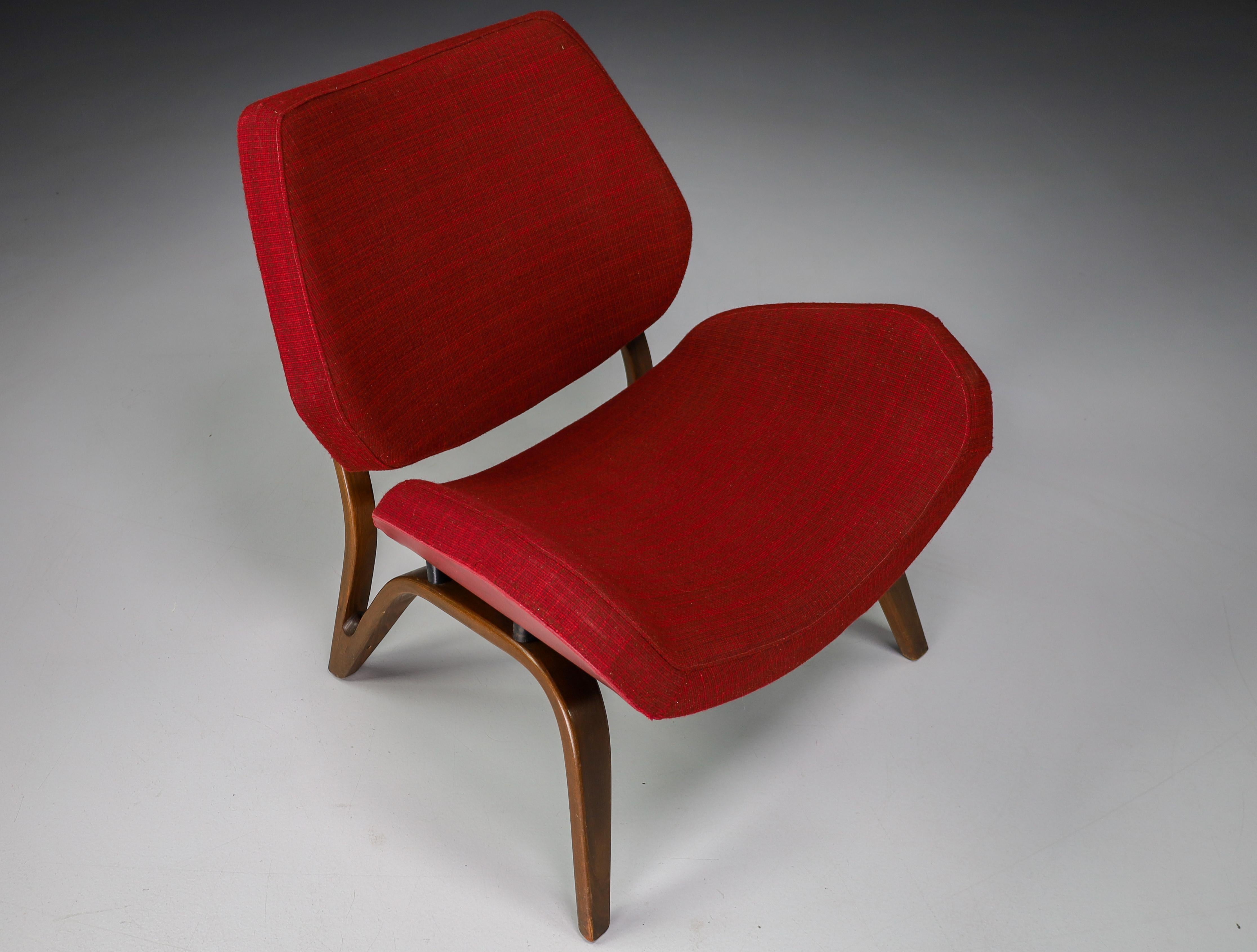 20th Century Lounge Chair by Paul Bode for Deutsche Federholzgesellschaft, Germany, 1954