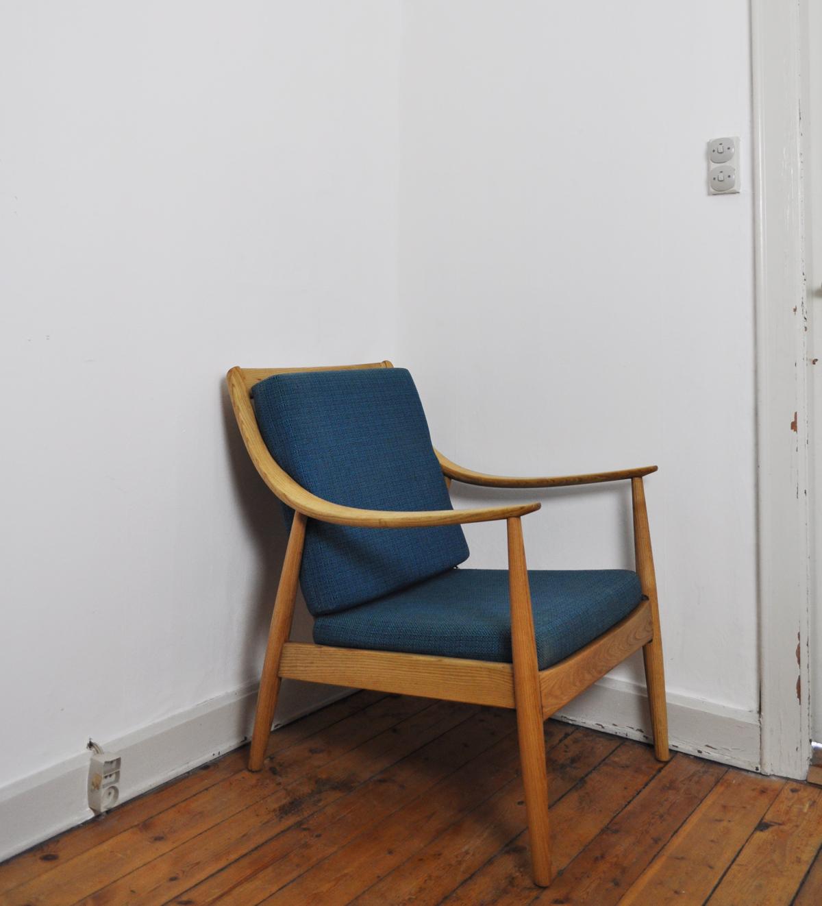 Scandinavian Modern Lounge Chair by Peter Hvidt & Orla Mølgaard-Nielsen, France & Daverkosen, 1950s For Sale