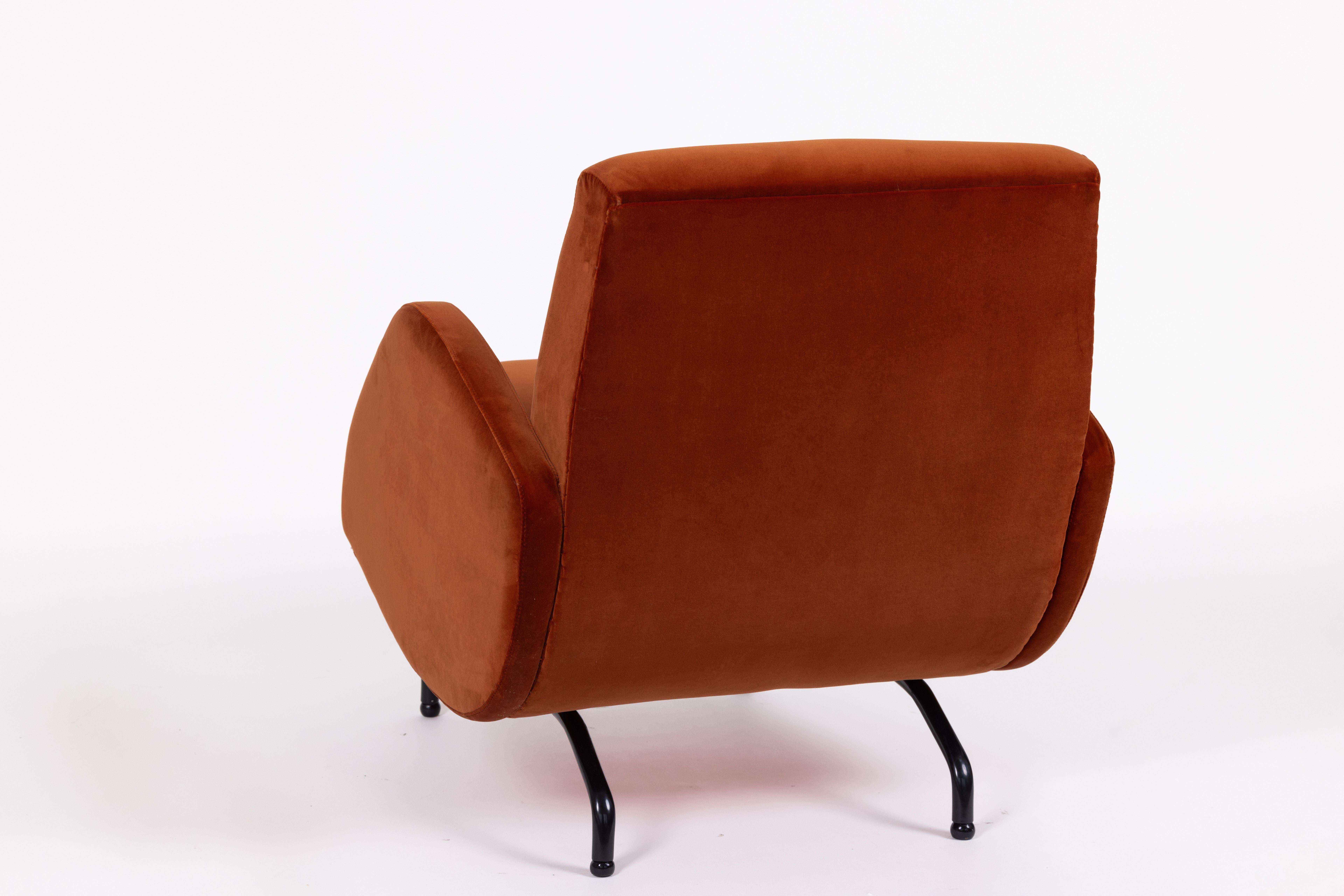 20th Century Lounge Chair by Różański, Poland 1950s, Reupholstered in Holly Hunt Velvet For Sale