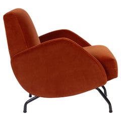 Lounge Chair by Różański, Poland 1950s, Reupholstered in Holly Hunt Velvet