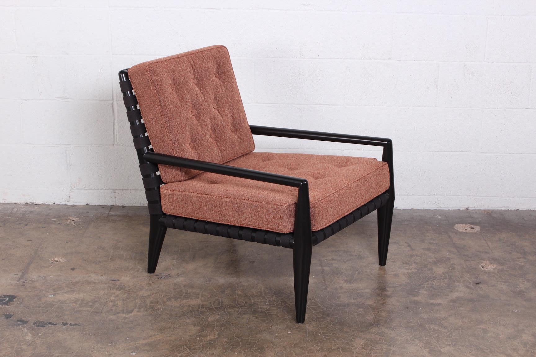 A strap lounge chairs designed by T.H. Robsjohn-Gibbings for Widdicomb.