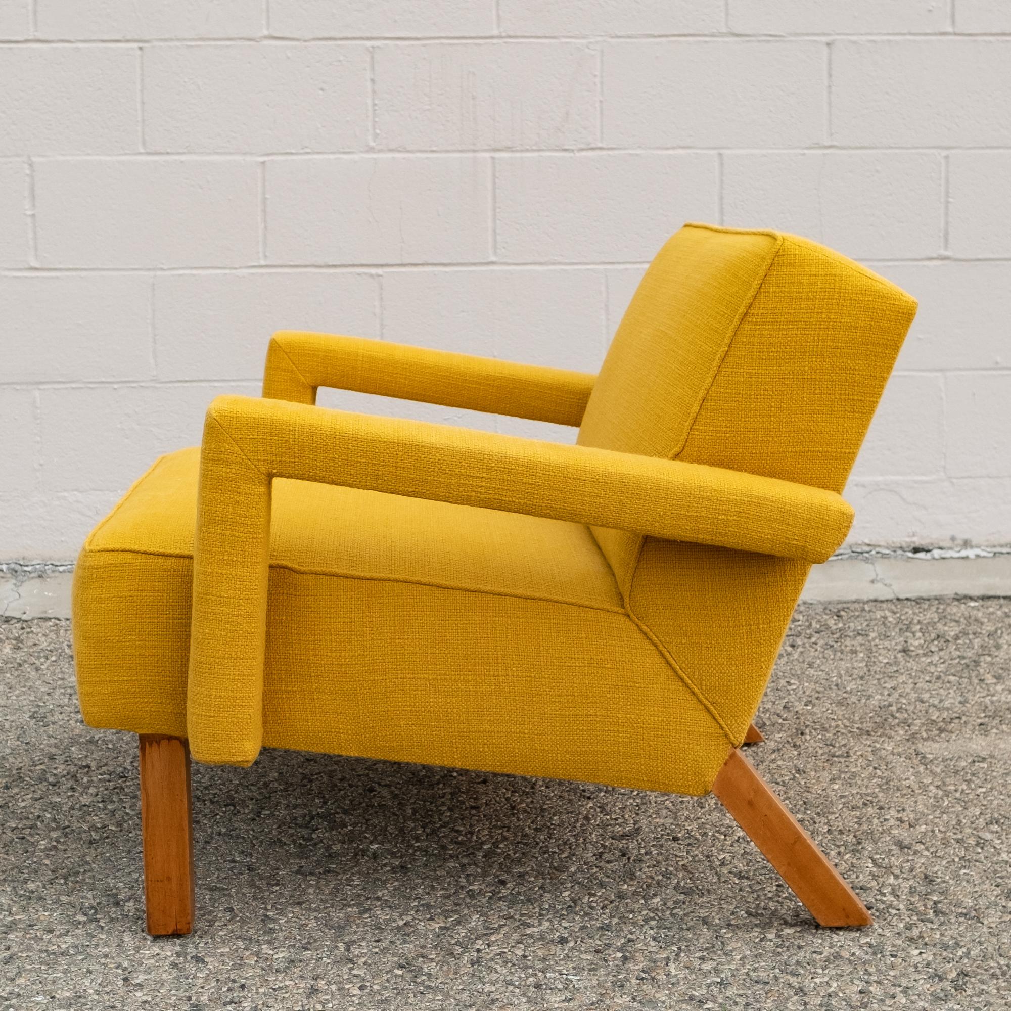 Rare California design lounge chair (Model 300) by Van Keppel-Green. Newly-upholstered. 

Partners Hendrick Van Keppel and Taylor Green (VKG) designed custom furniture for their boutique shop which sold their work, along with a select group of