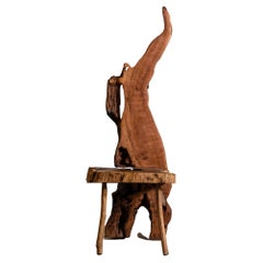 Lounge chair "Chama" in solid wood, contemporary Brazilian design