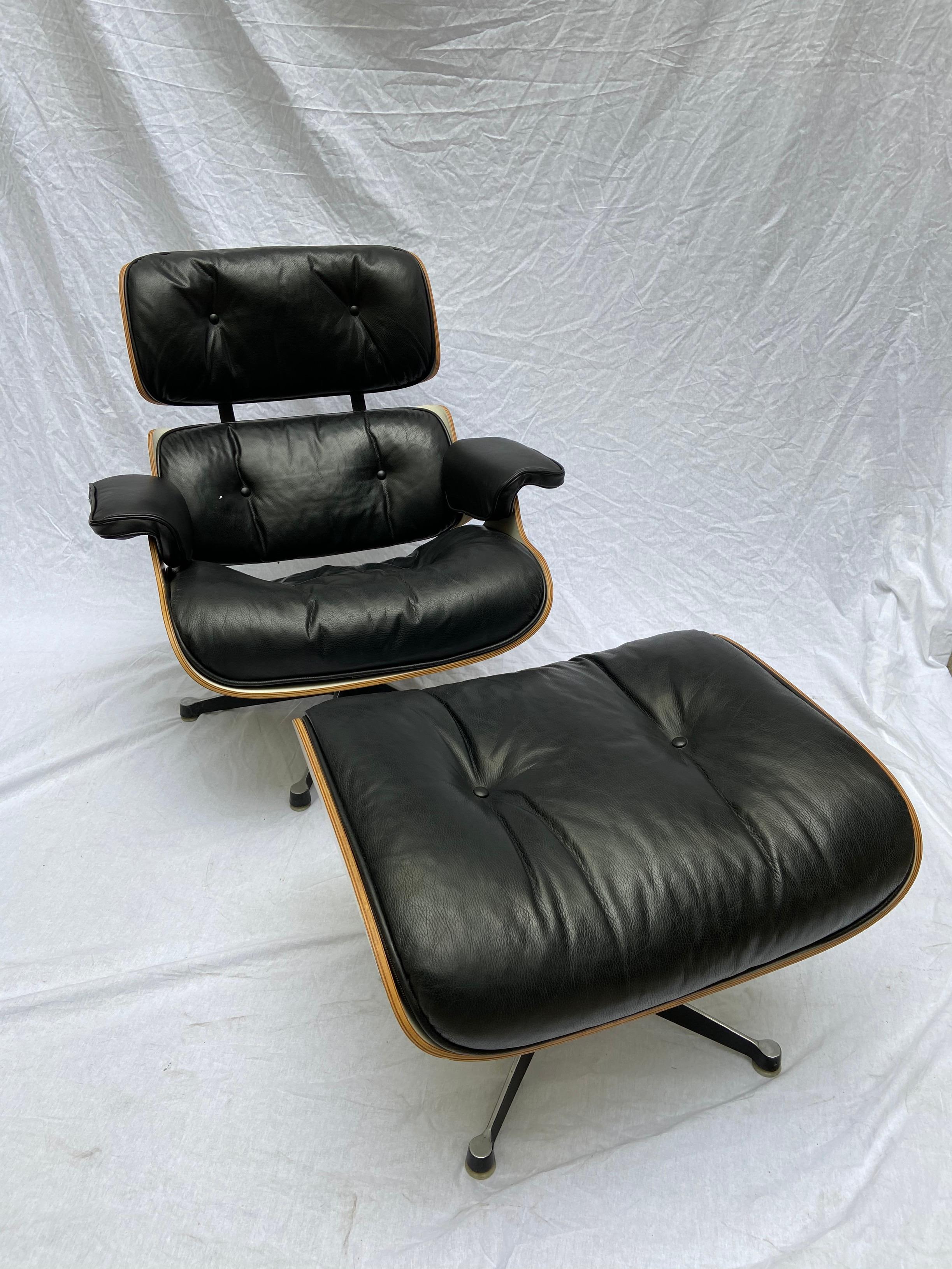 American Lounge Chair Charles Eames and Ottoman, 1977, Mobilier International