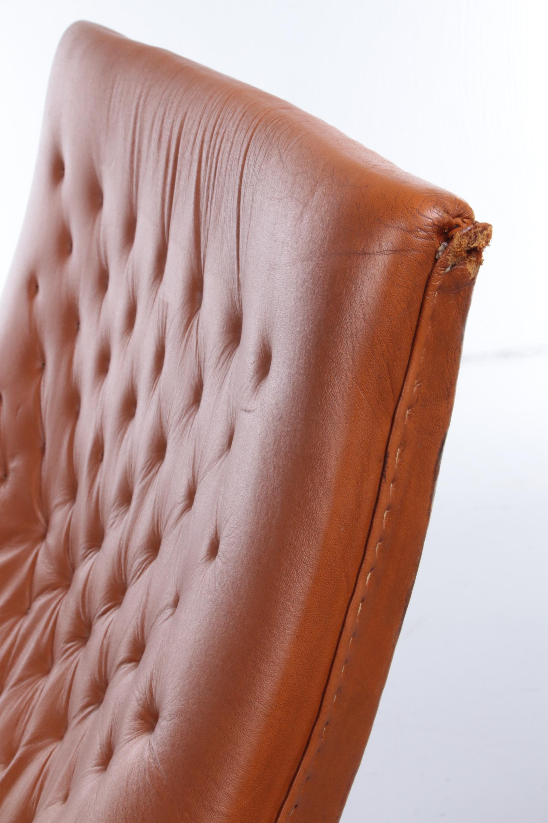 Lounge Chair De Sede Model DS-51 Cognac Color Leather Switzerland For Sale 2
