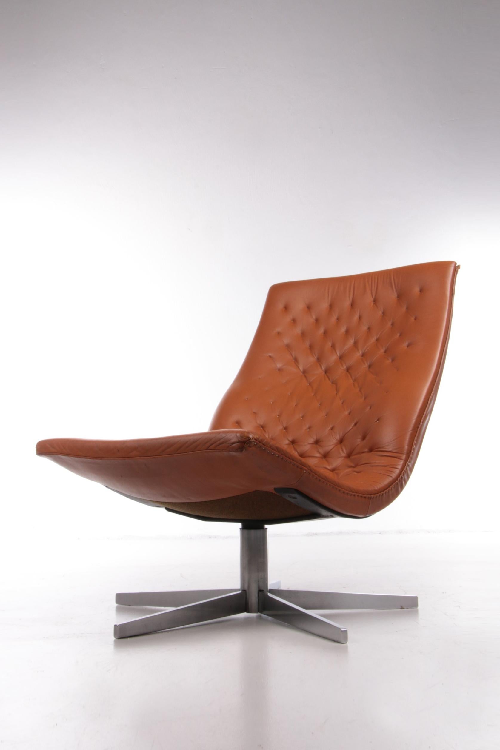 Lounge Chair De Sede Model DS-51 Cognac Color Leather Switzerland For Sale 3