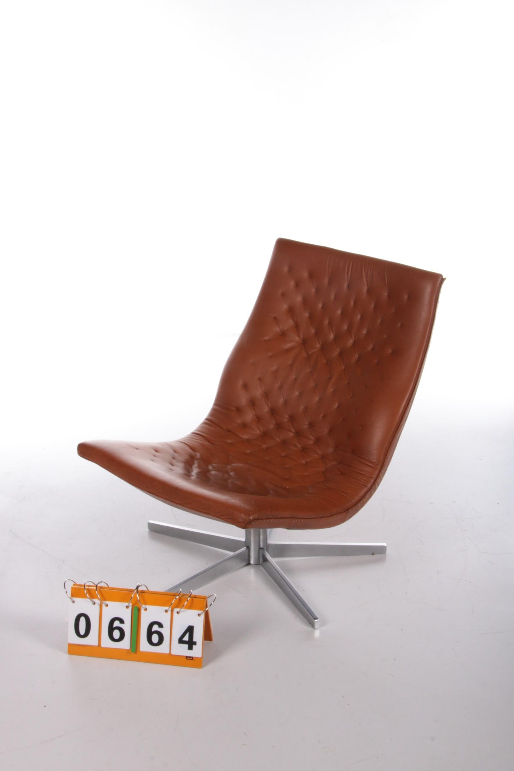 Lounge Chair De Sede Model DS-51 Cognac Color Leather Switzerland For Sale 6
