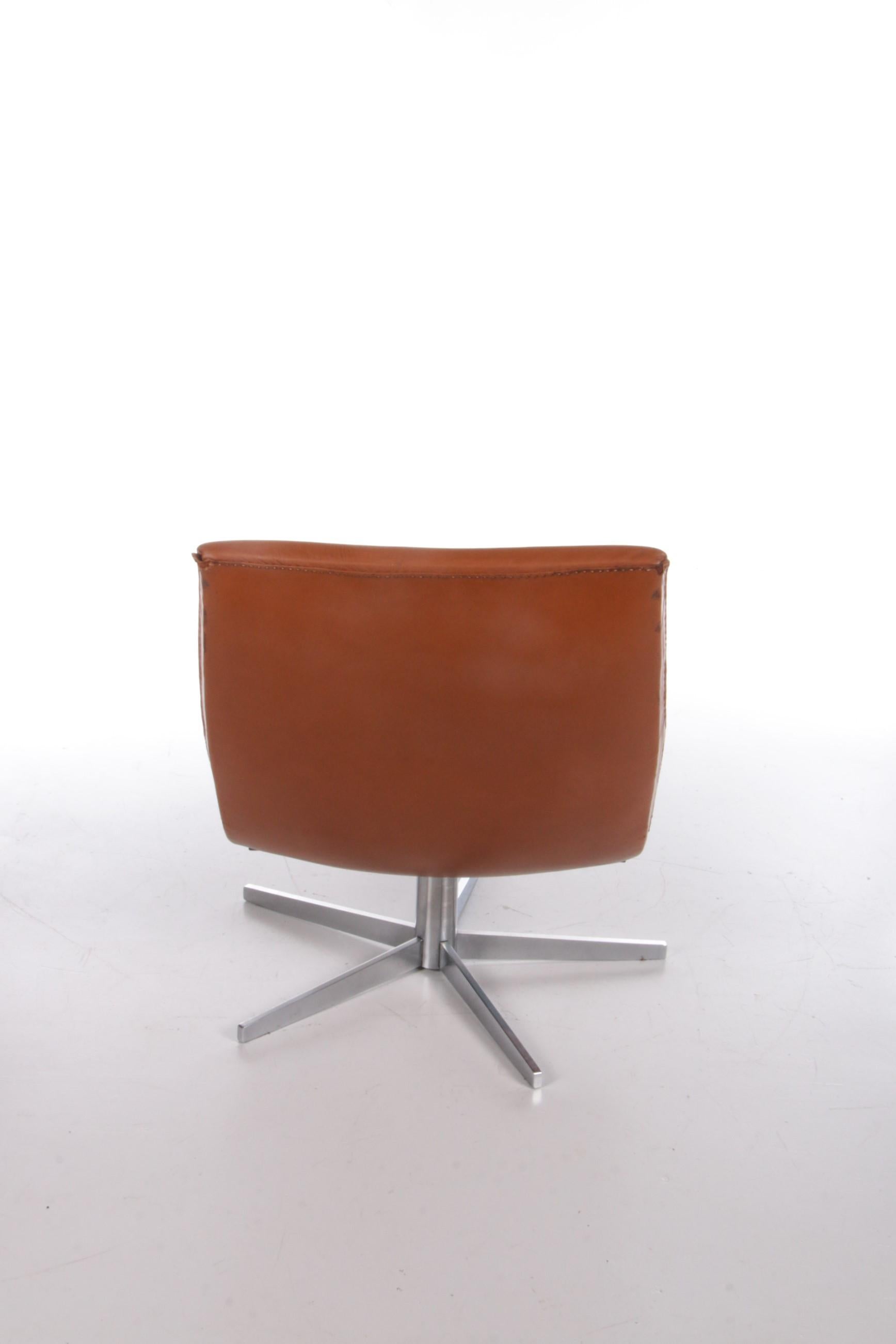 Swiss Lounge Chair De Sede Model DS-51 Cognac Color Leather Switzerland For Sale