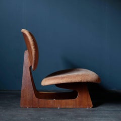 Lounge Chair Designed by Junzo Sakakura for Tendo Mokko with Case Leather