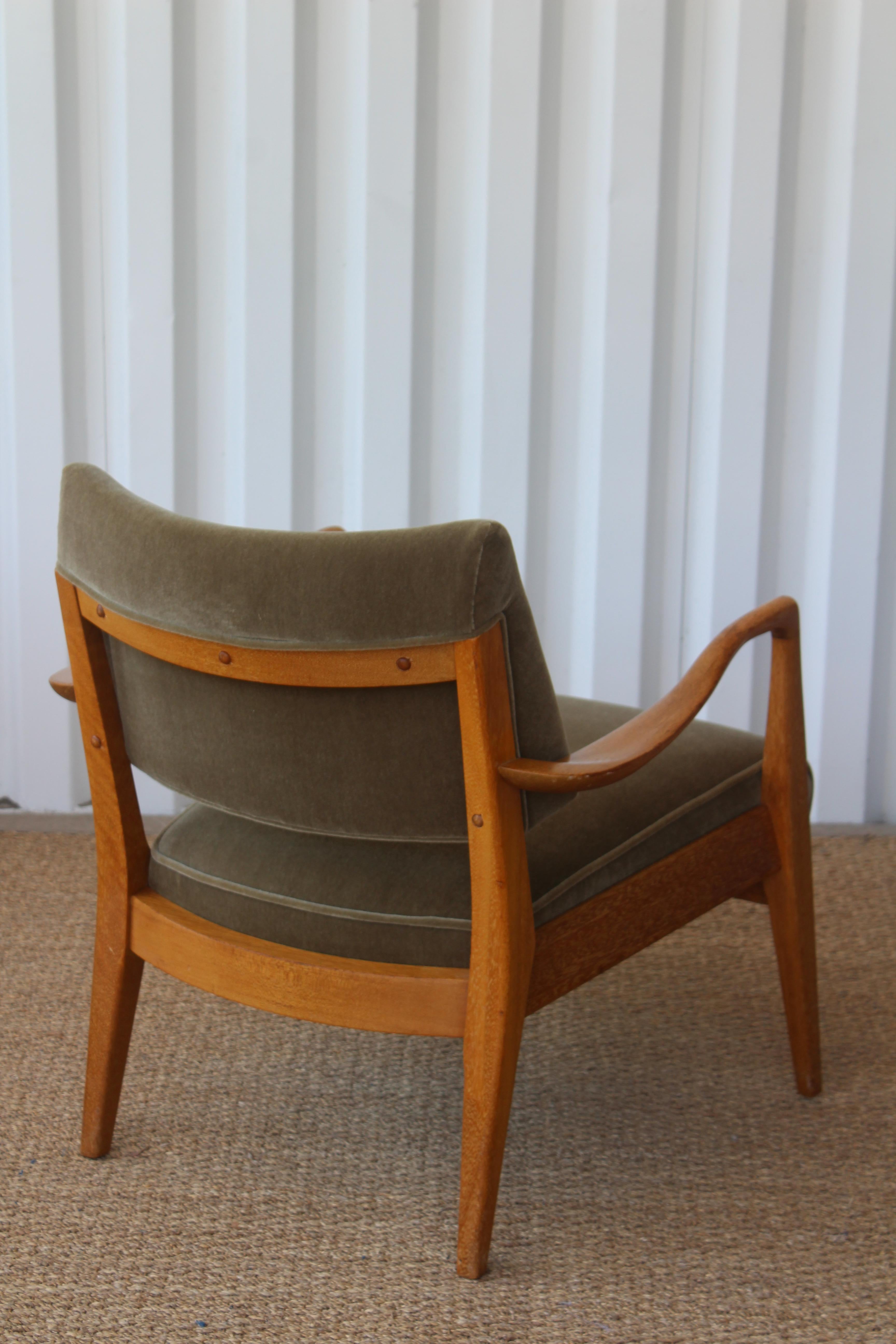 Cerused Lounge Chair Designed by Paul Laszlo for Brown Saltman, U.S.A, 1950s