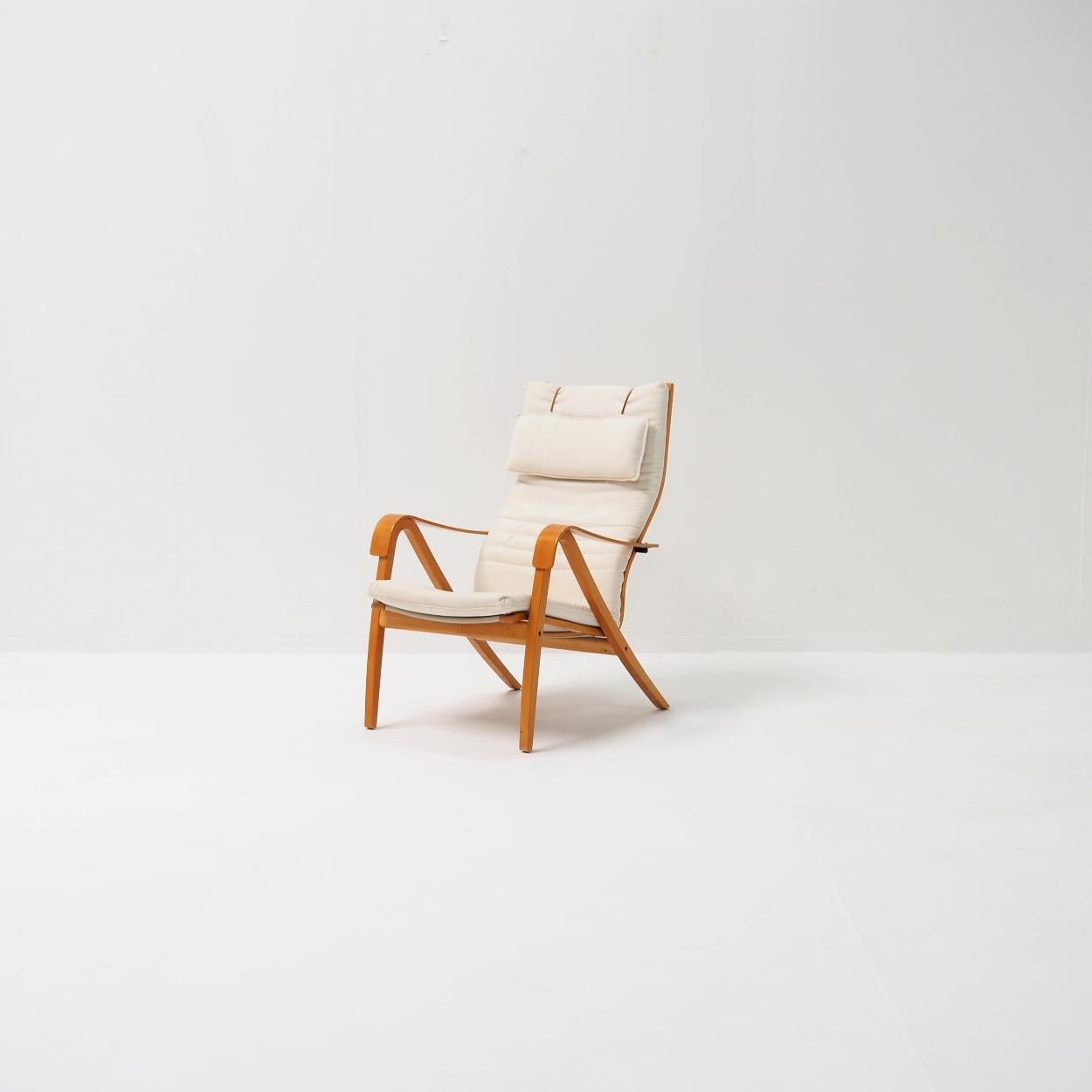 Simo Heikillä, winner of many design prices, designed this beautiful easy chair for IKEA in the 1990s.

As you can see from the curved wood, a lot of effort has gone into achieving this. It is not the easy way to create a chair. It’s comfort is