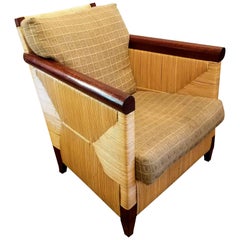 Lounge Chair Donghia by John Hutton 1995 Mahogany and Cane