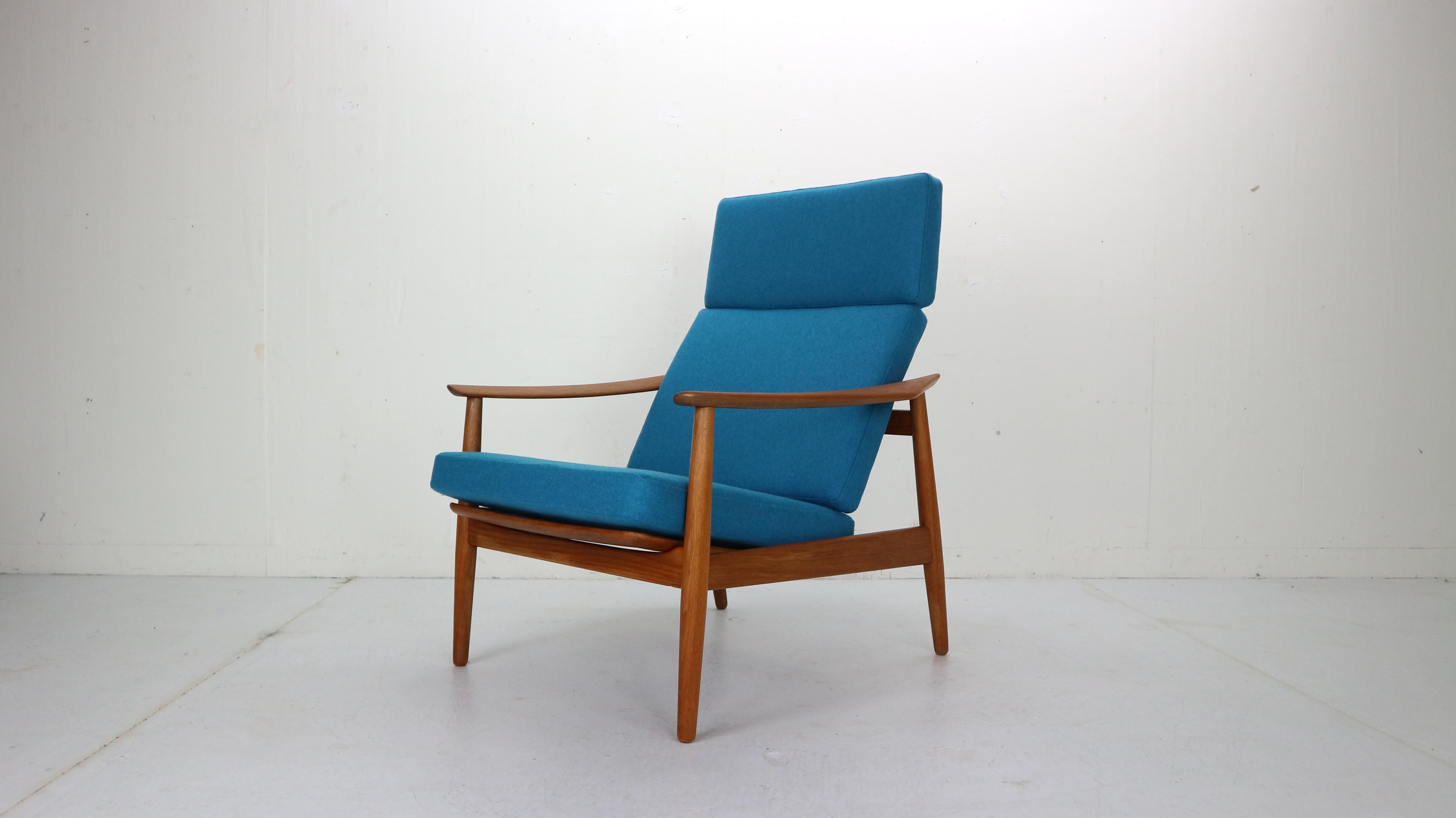 Lounge Chair FD-164 with Ottoman by Arne Vodder for France & Son, Denmark, 1960s In Good Condition In The Hague, NL