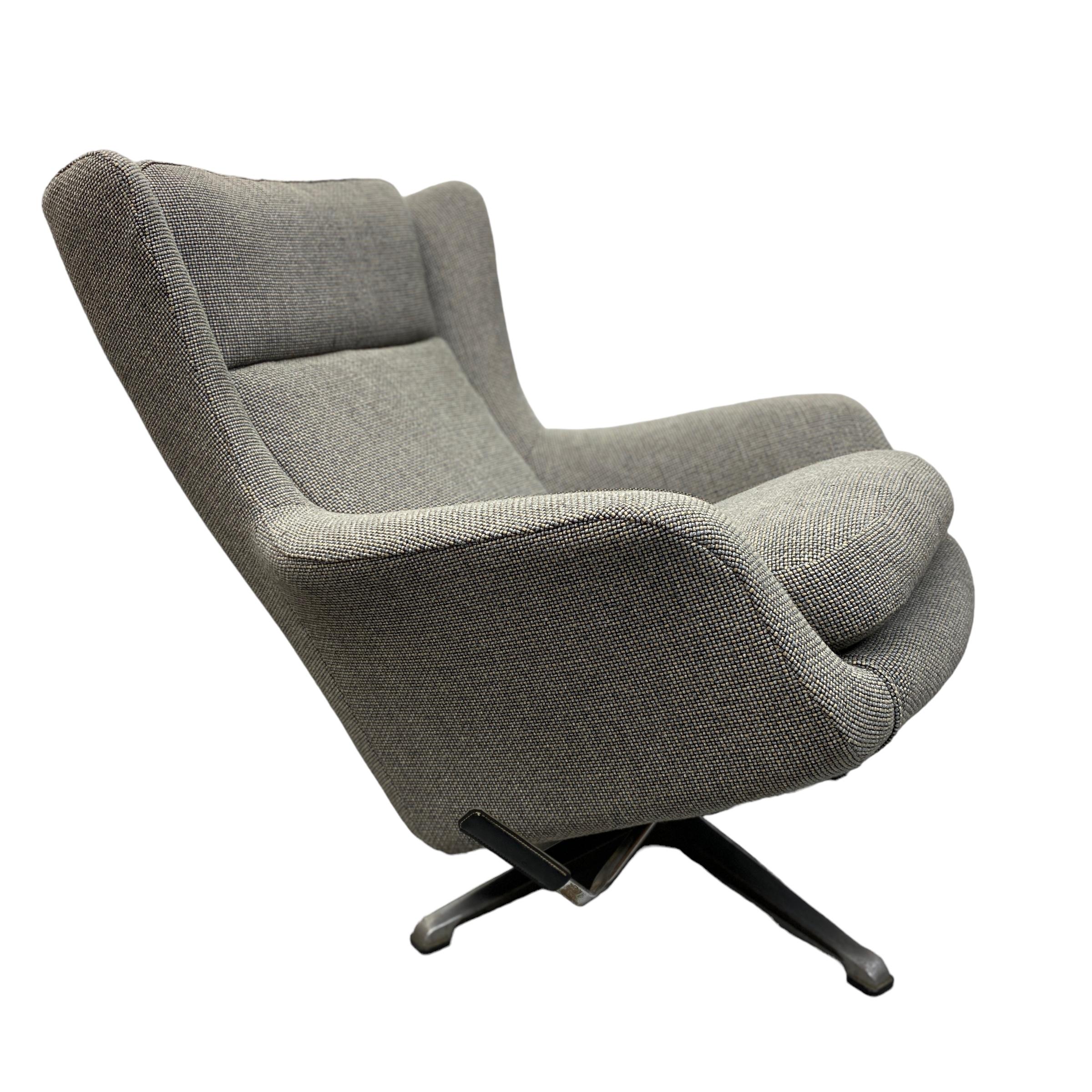 Steel Lounge Chair & Footstool Finland Peem
