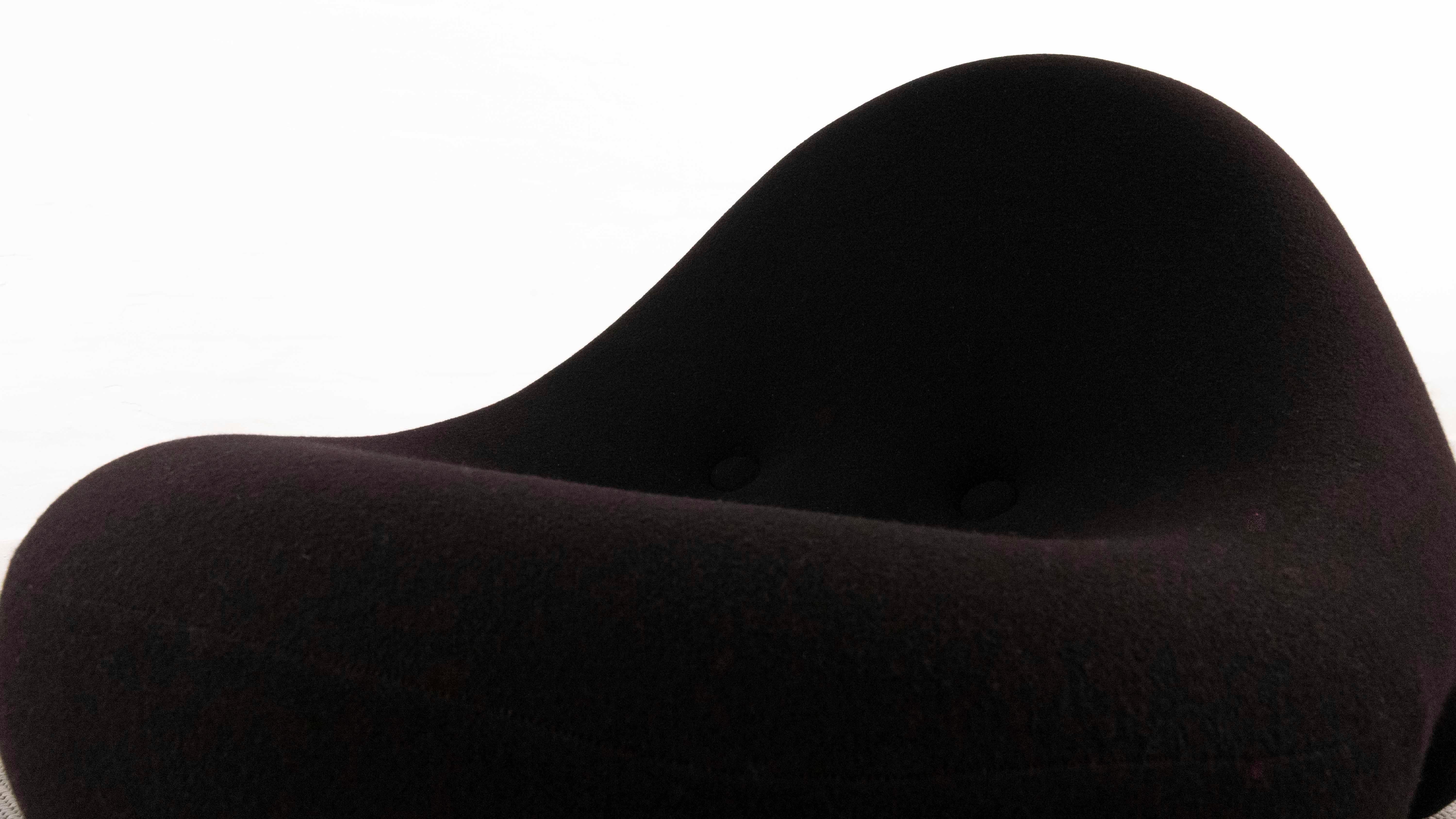 Loungesessel aus der Meeres-Kollektion von Luigi Colani mit schwarzem Stoff im Angebot 4