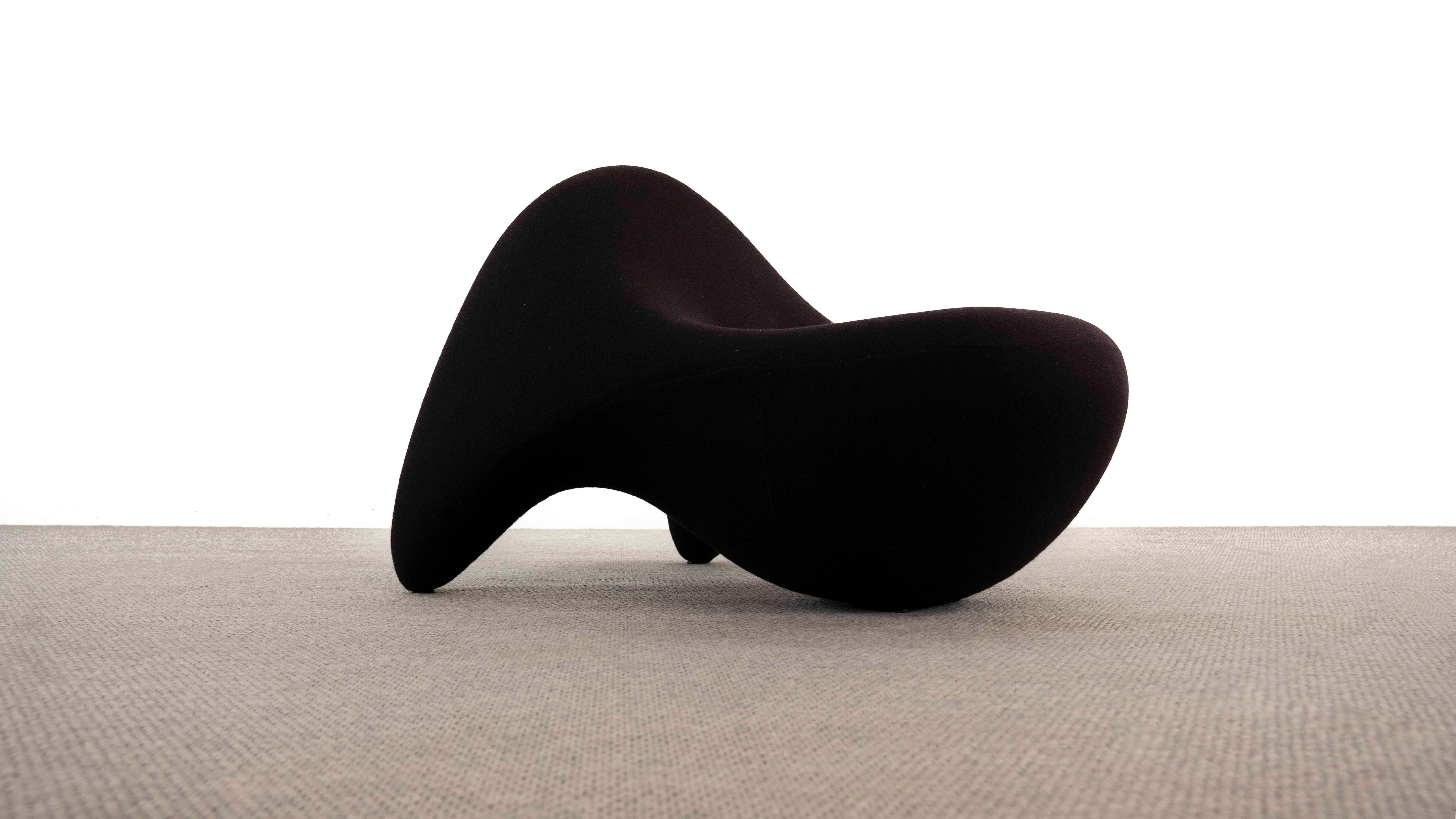 Space Age Lounge Chair from the Meerescollection by Luigi Colani in Black Fabric For Sale