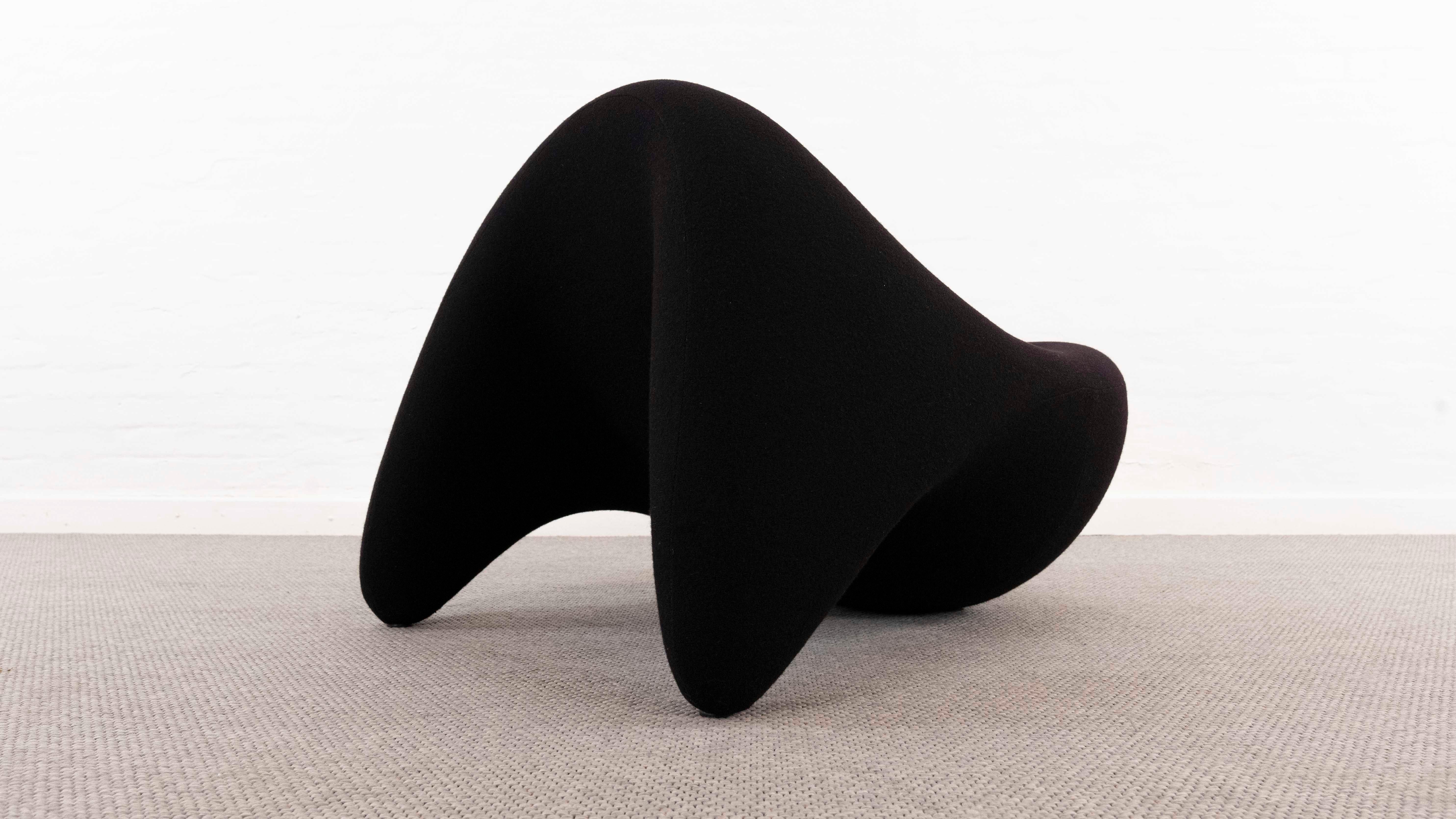 Loungesessel aus der Meeres-Kollektion von Luigi Colani mit schwarzem Stoff im Zustand „Gut“ im Angebot in Halle, DE