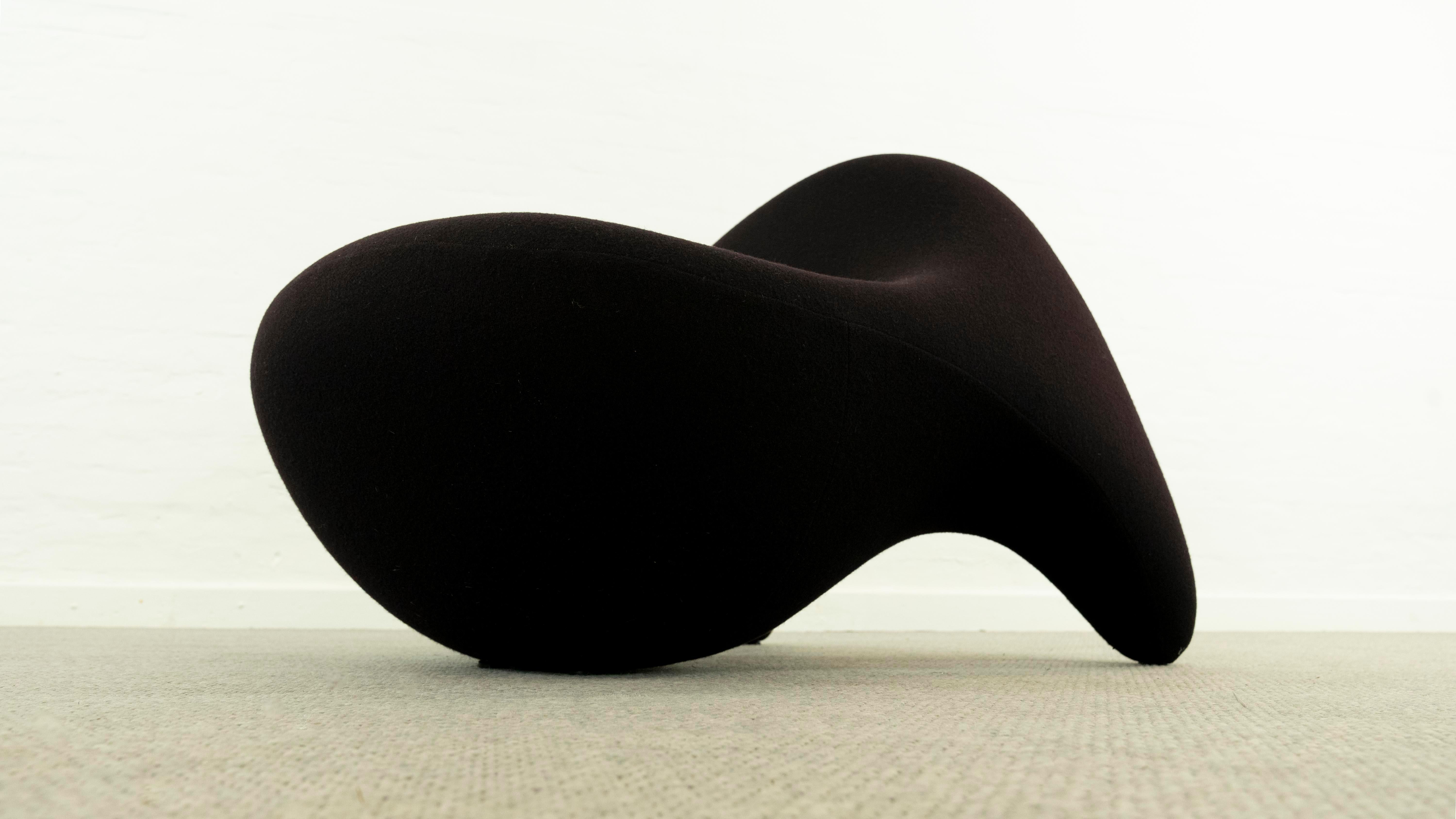 Mid-20th Century Lounge Chair from the Meerescollection by Luigi Colani in Black Fabric For Sale
