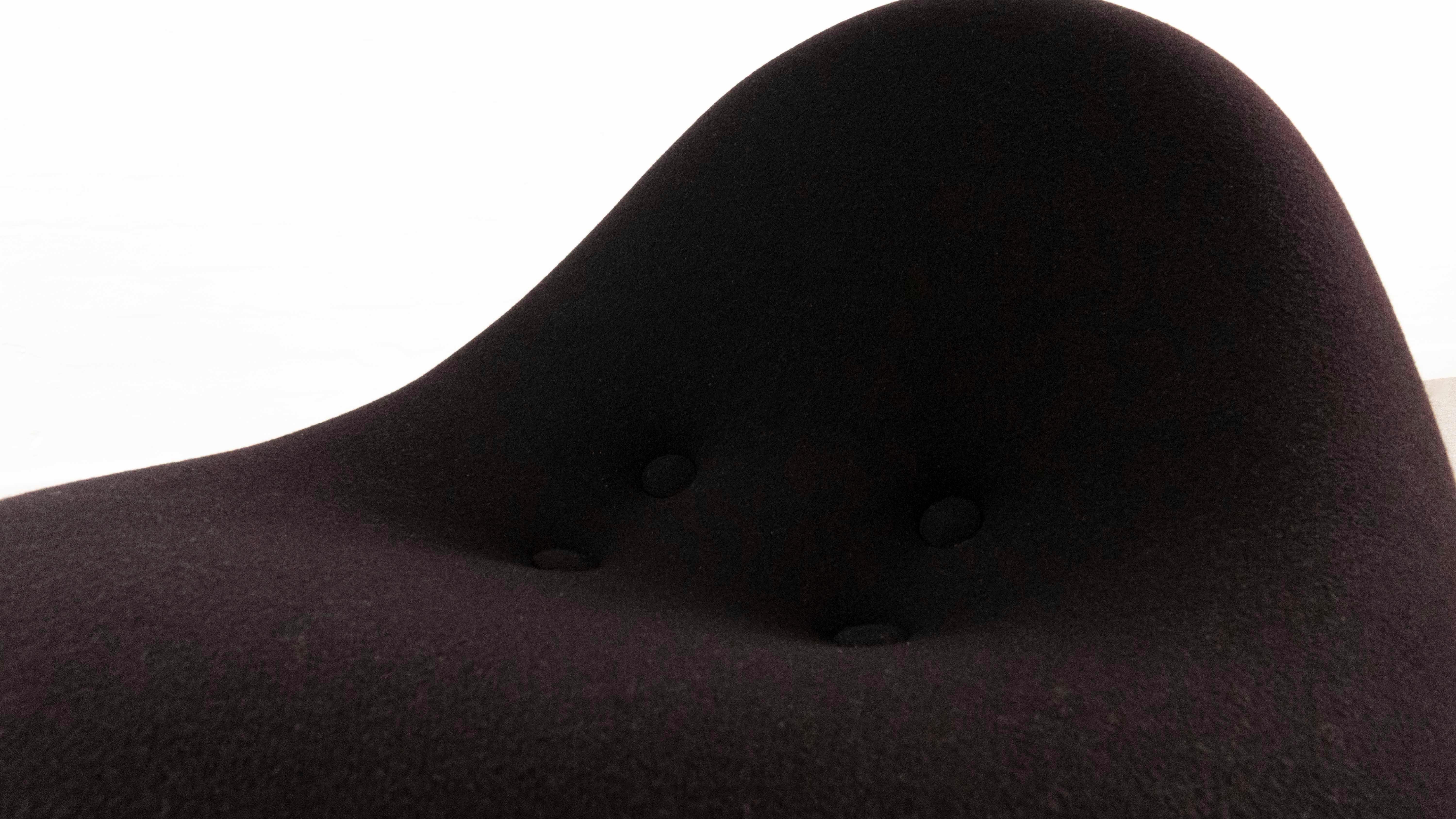 Loungesessel aus der Meeres-Kollektion von Luigi Colani mit schwarzem Stoff im Angebot 3