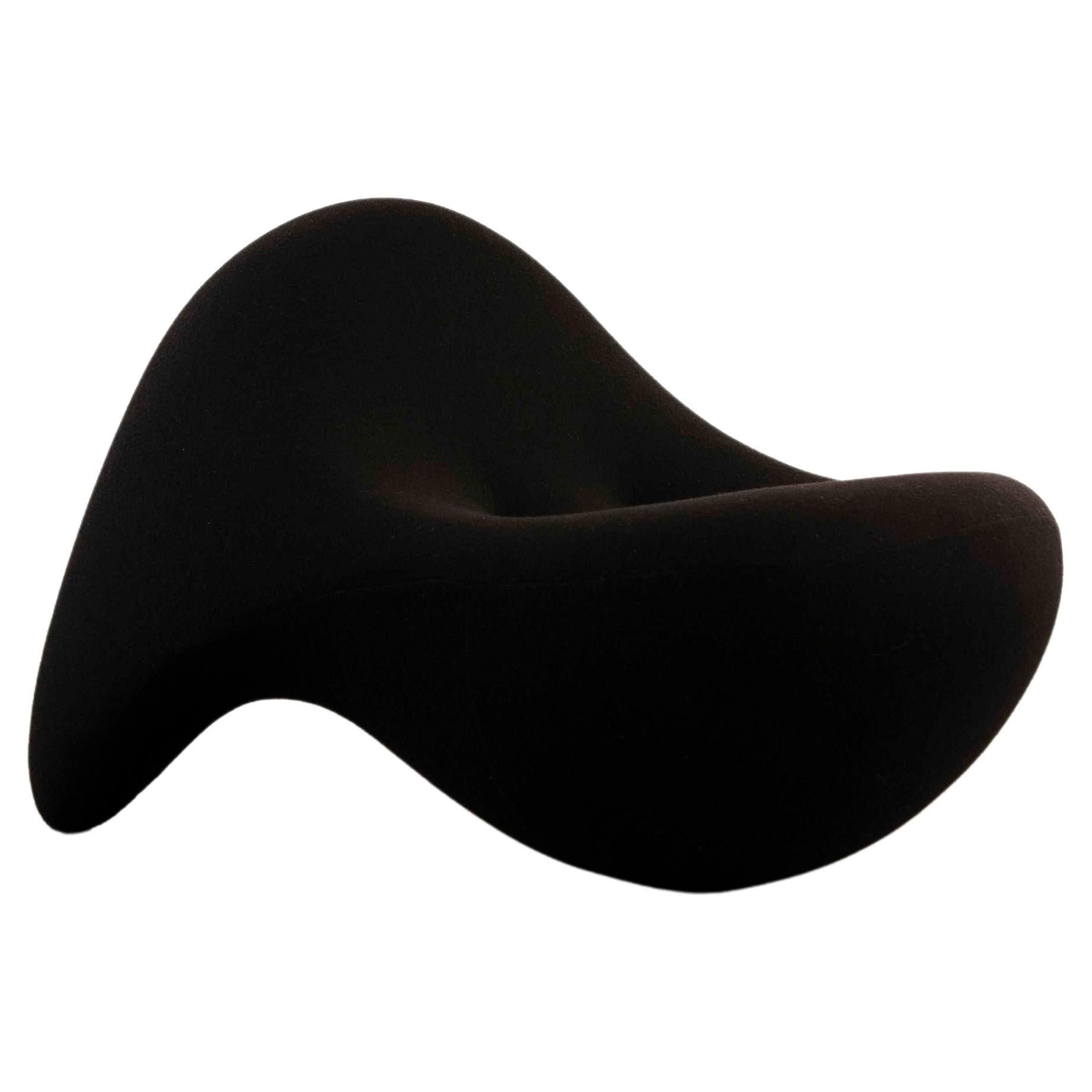Lounge Chair from the Meerescollection by Luigi Colani in Black Fabric