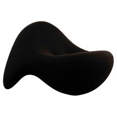 Vintage Lounge Chair from the Meerescollection by Luigi Colani in Black Fabric