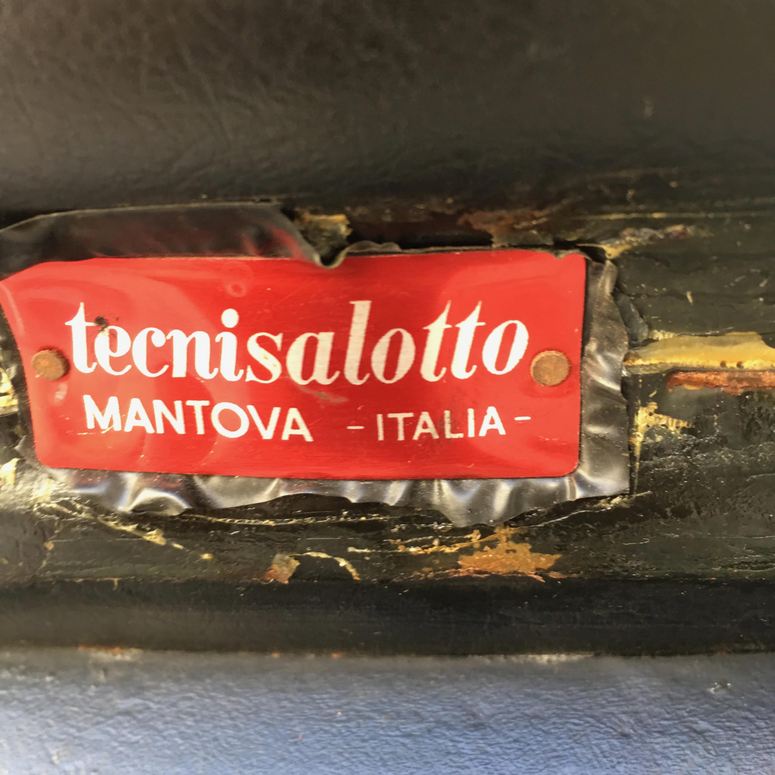 Metal Swivel and Adjustable Vinyl Lounge Chair - Tecnosalotto - Italy - 1970s For Sale