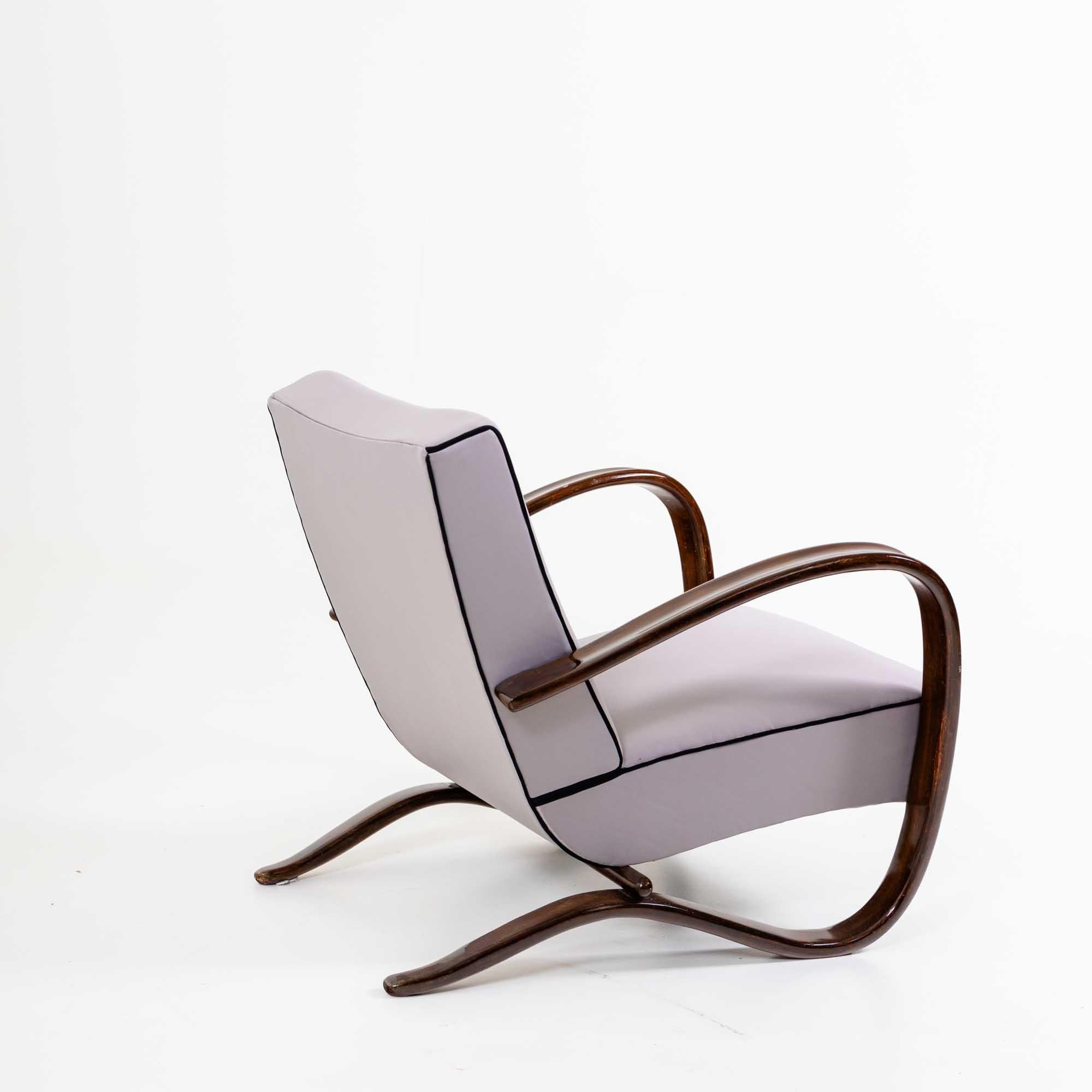 Art Deco Lounge Chair H-269 by Jindřich Halabala, Czech Republic 1930s For Sale