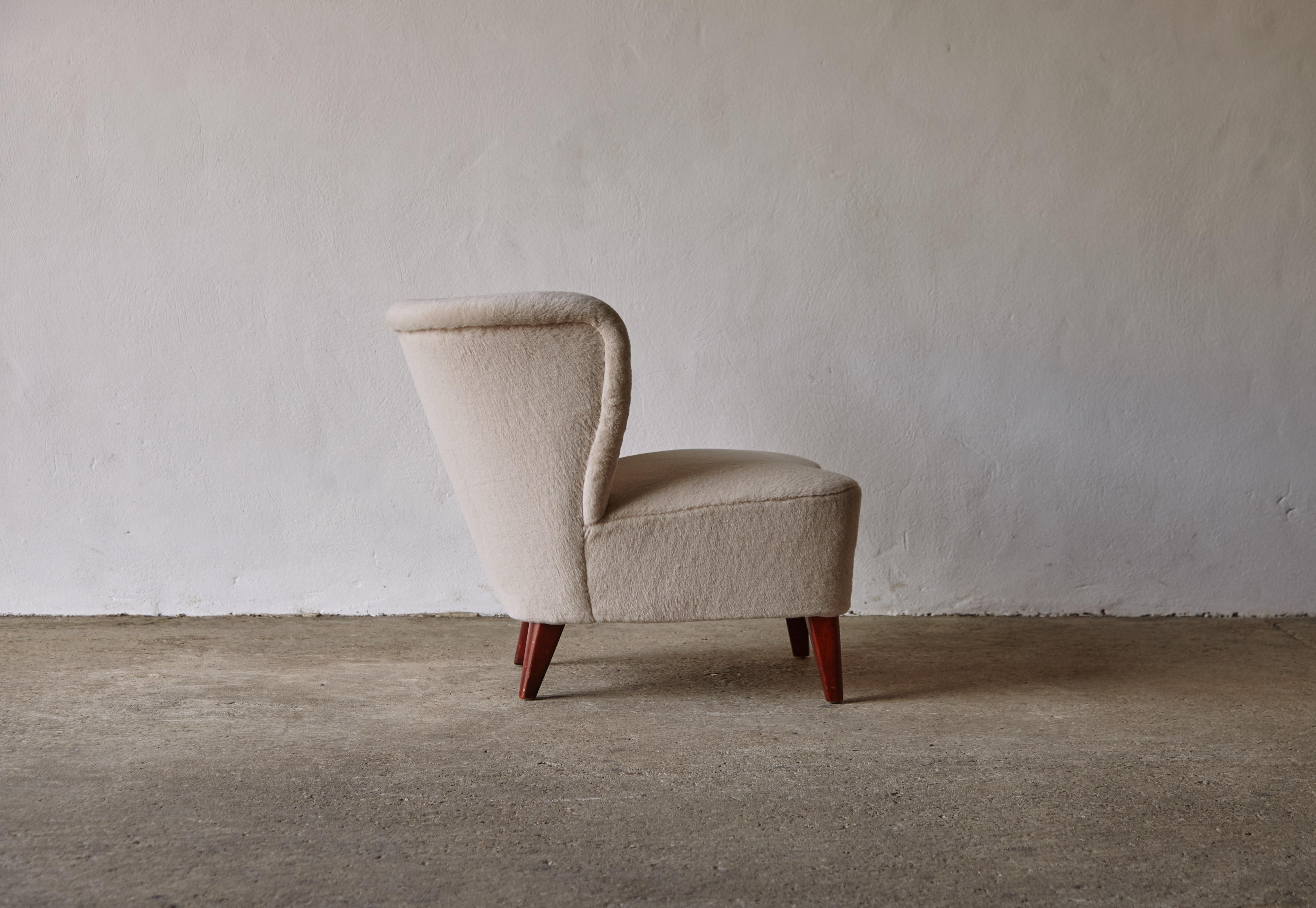 Lounge Chair in Alpaca by Gösta Jonsson, 1950s, Sweden In Good Condition In London, GB