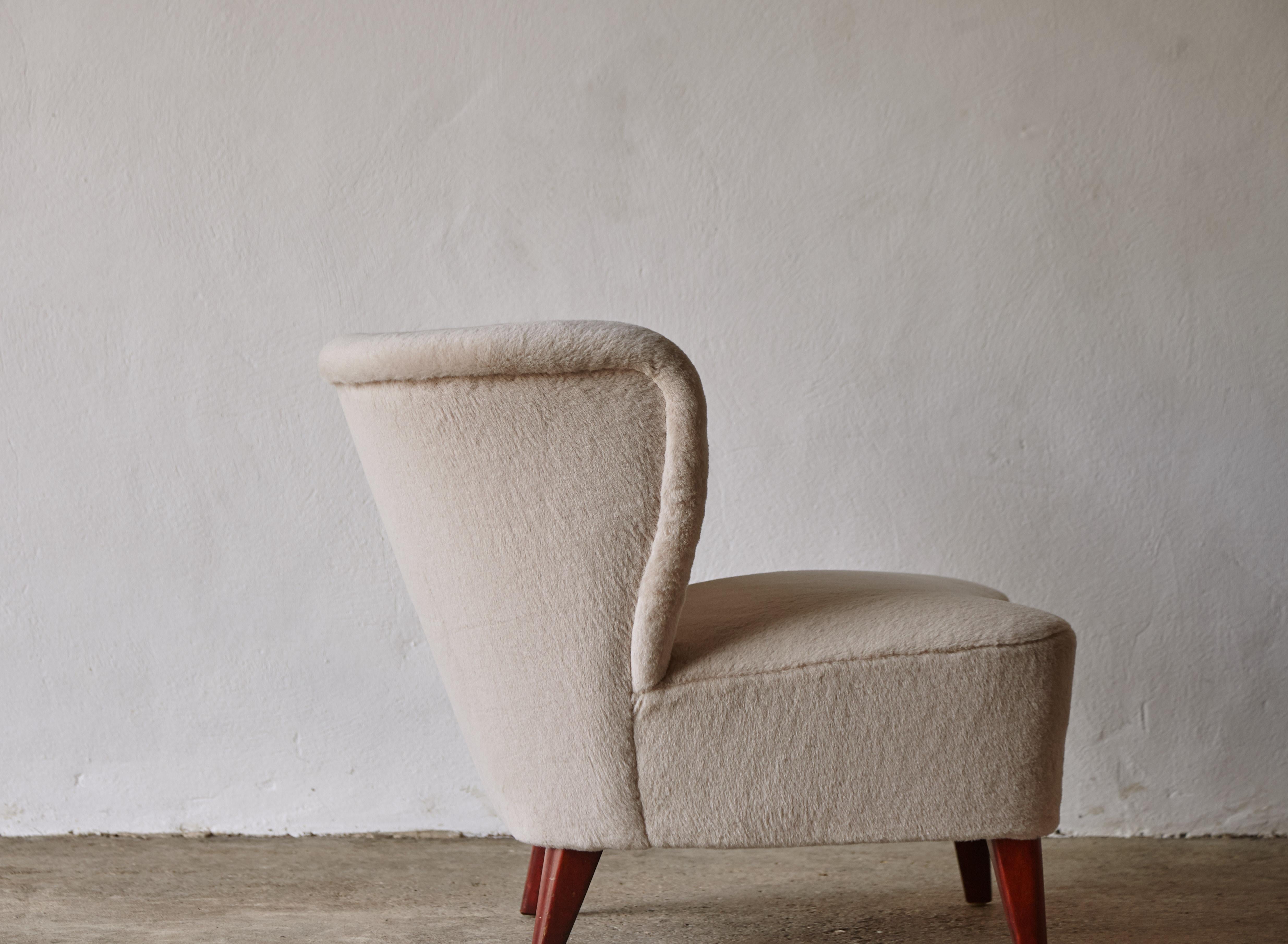20th Century Lounge Chair in Alpaca by Gösta Jonsson, 1950s, Sweden