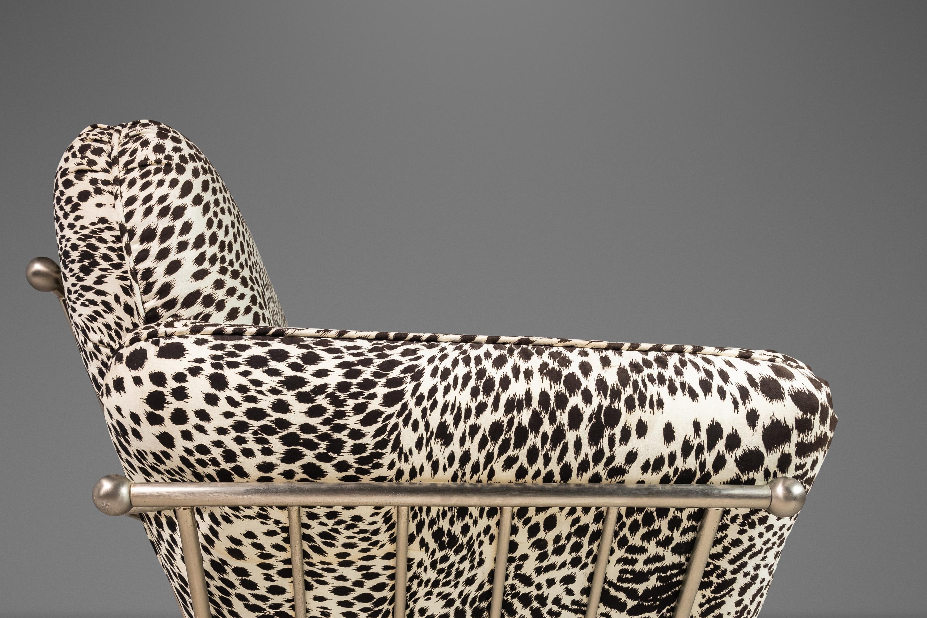 Lounge Chair in Animal Print for Carson's Attributed to Milo Baughman, c. 1980's For Sale 1